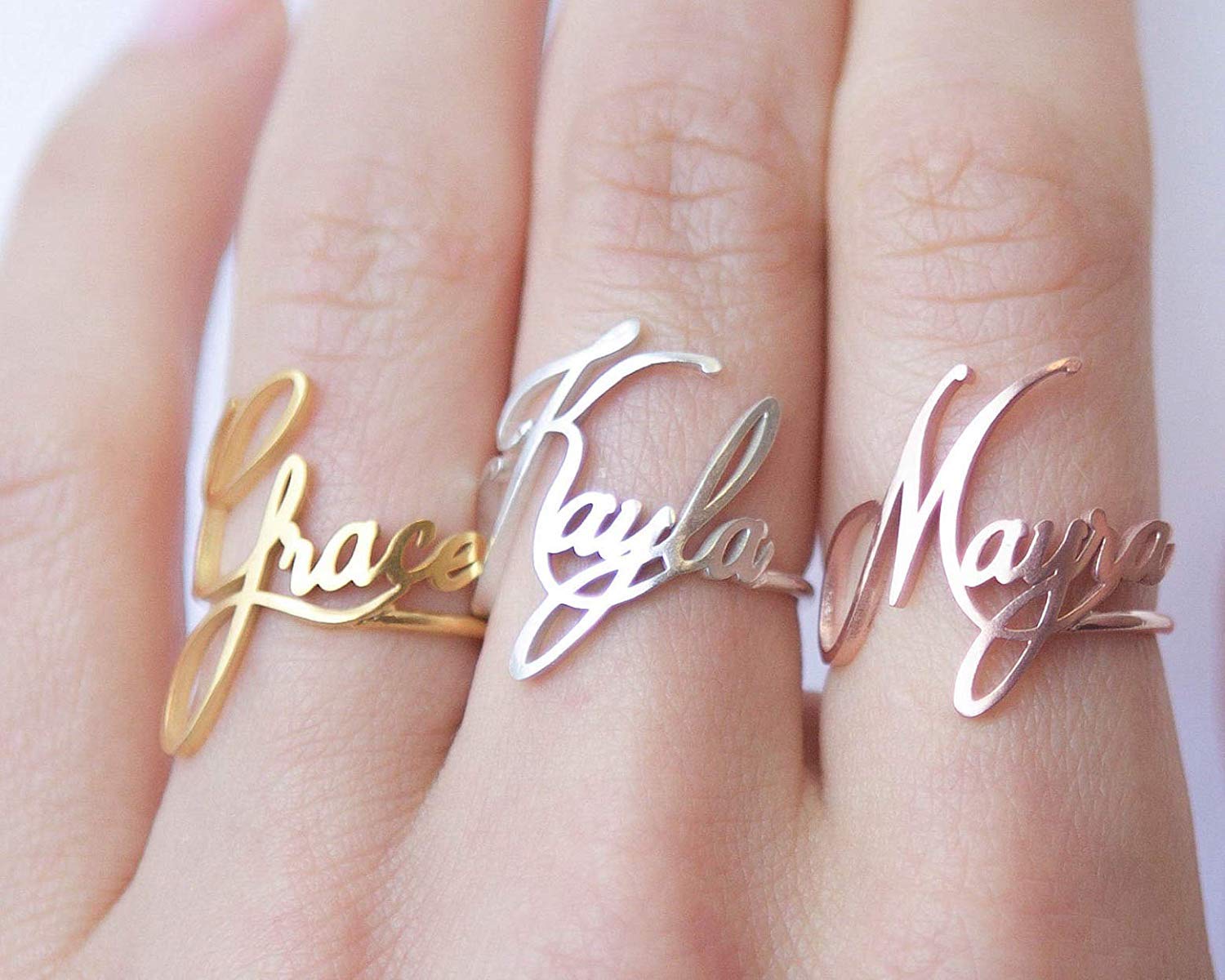 Personalized Promise Ring for Women - Custom Engraved Name Ring - Best Friend Jewelry Gift for Her - Perfect for Anniversaries, Birthdays & Special Occasions