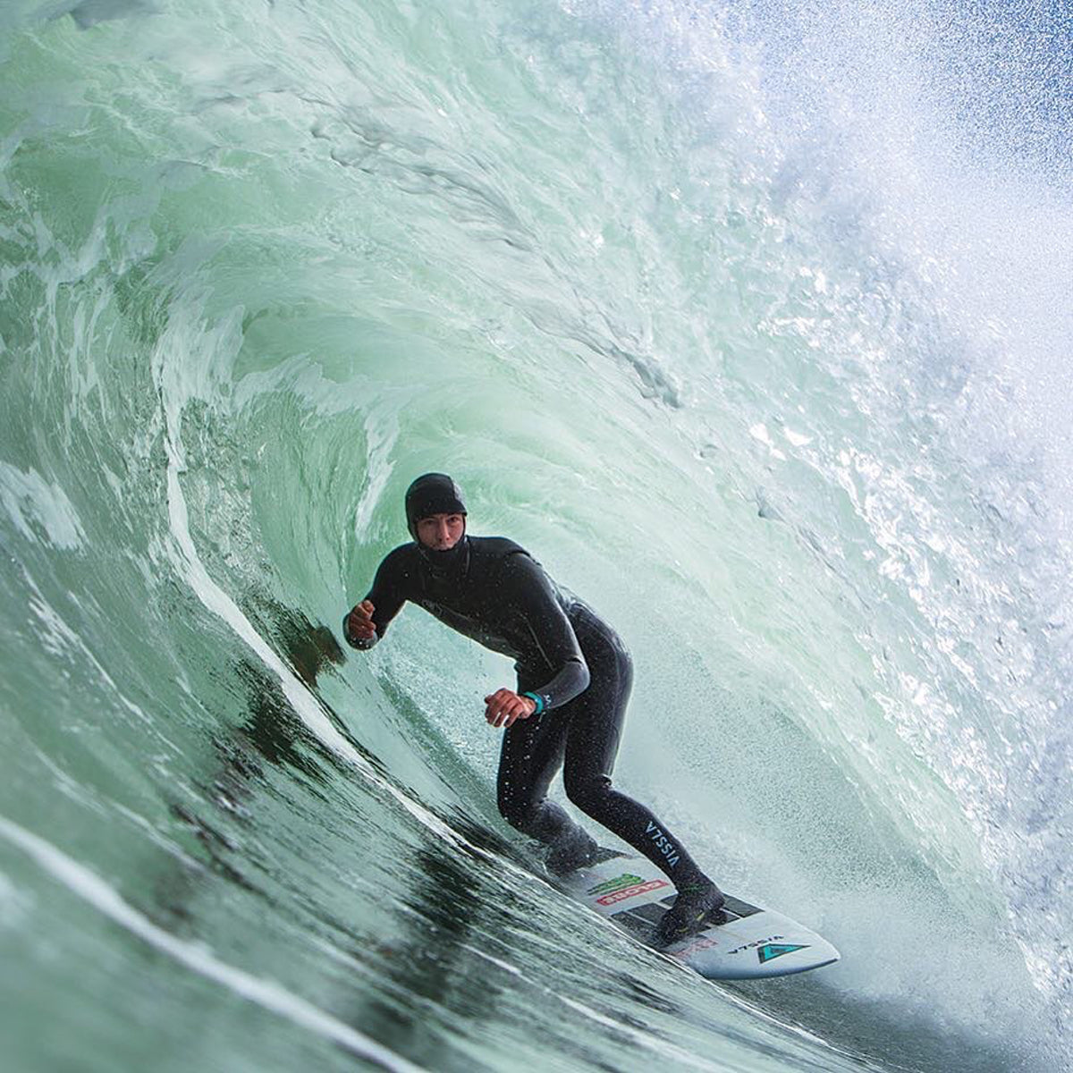 Vissla 7 SEAS 6/5mm Men's Hooded Full Wetsuit - Black with Blue Liner for Surfing, Diving & Cold Water Activities