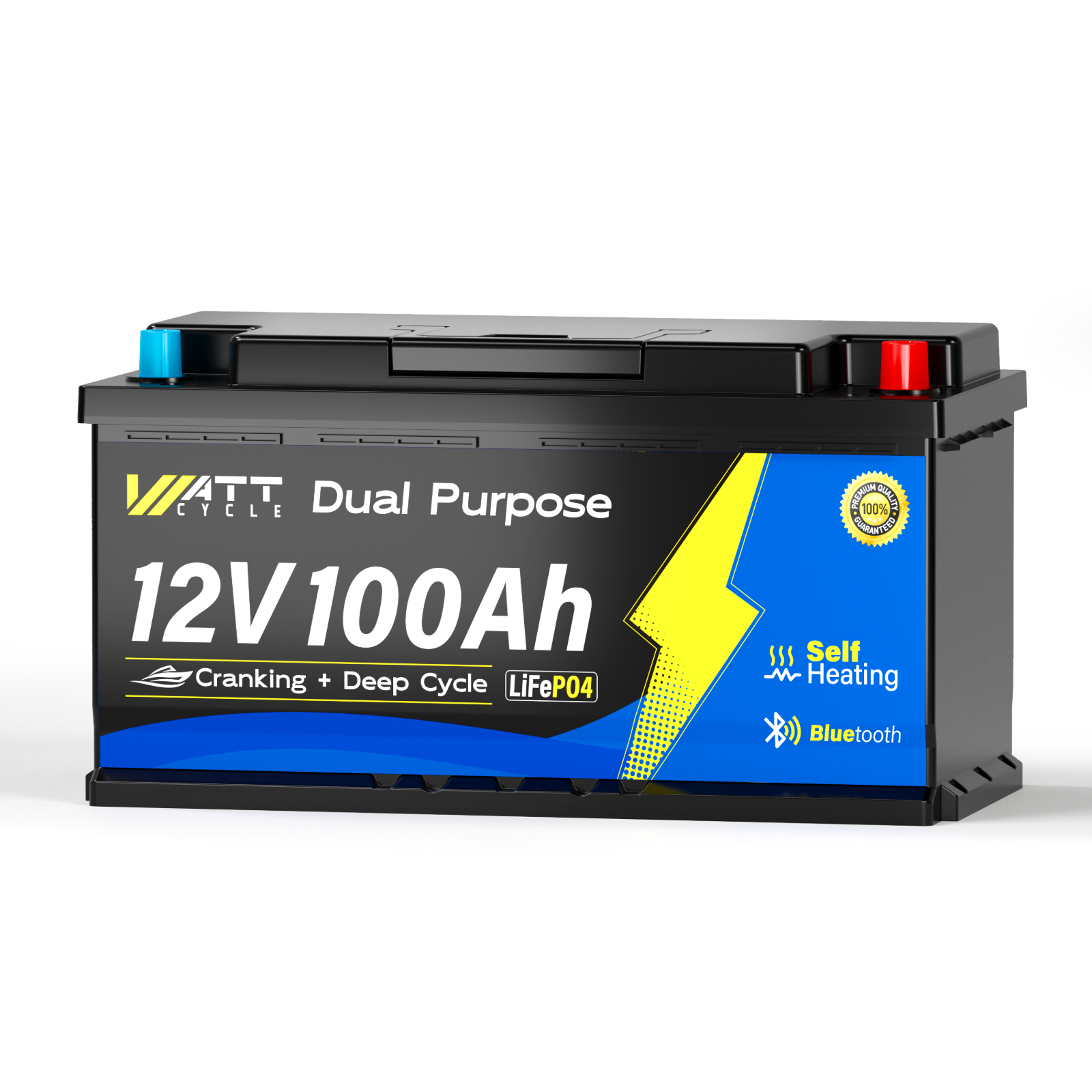 12V 100Ah LiFePO4 Deep Cycle Battery for Trolling Motors - Rechargeable Lithium Iron Phosphate Battery for Marine, RV, Solar & Off-Grid Power Systems
