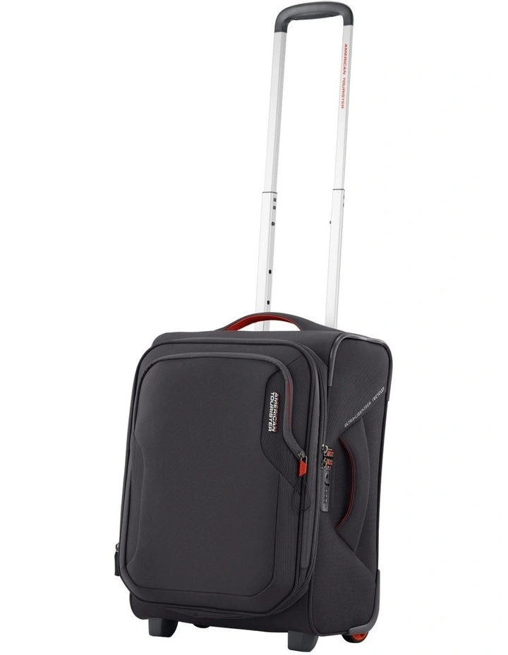 American Tourister Applite 5.0 20-Inch Carry-On Luggage - Lightweight Hardshell Suitcase with Spinner Wheels, Grey - Perfect for Business Travel & Weekend Getaways