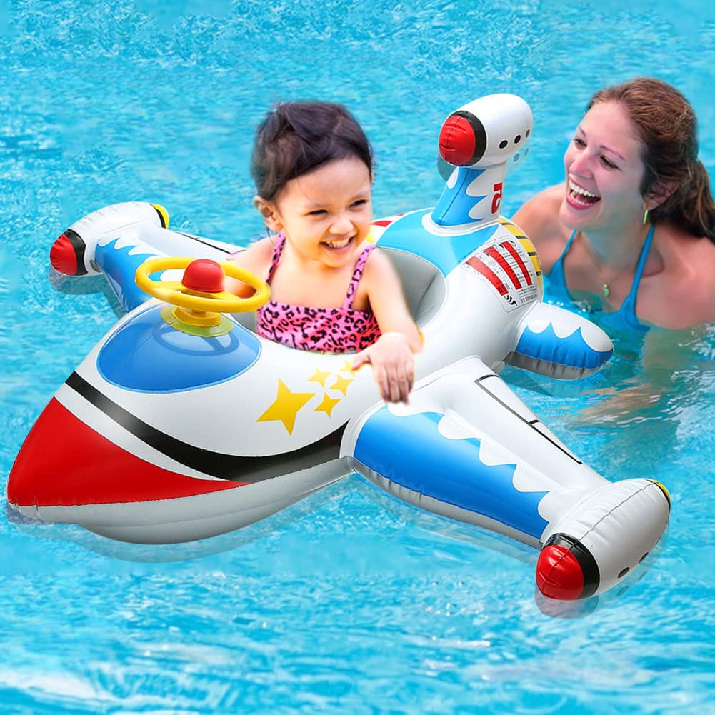 Inflatable Baby Pool Float for Toddlers Age 1-4 - Safe Swim Ring with Seat, Steering Wheel & Horn - Summer Water Toy for Kids - Perfect for Pool, Beach & Backyard Fun - Boys & Girls Ride-On Raft
