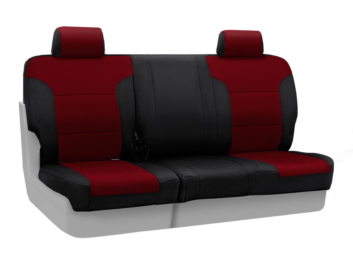 Custom Fit Rear 60/40 Split Bench Seat Cover for GMC Acadia - Neosupreme Fabric (Wine/Black) | Durable Protection for Pets, Kids & Spills | Perfect for Road Trips & Daily Commutes
