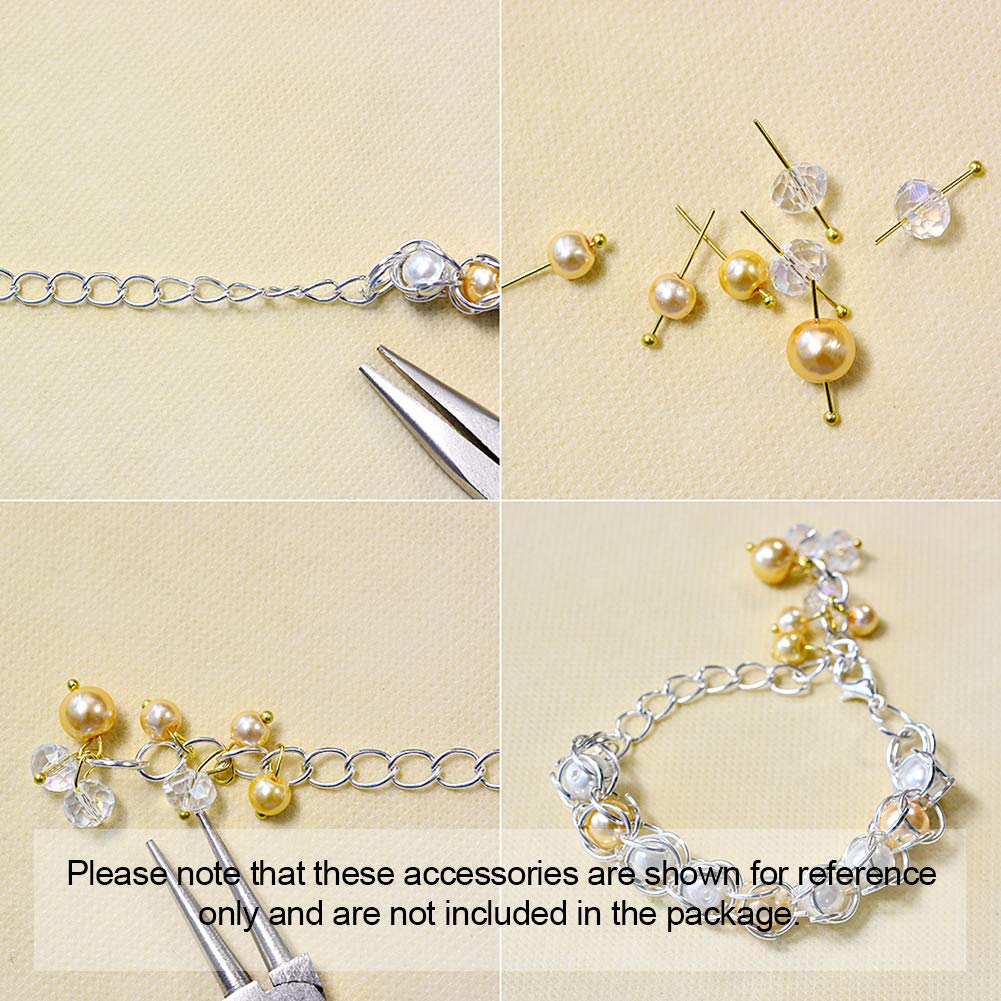 1600Pcs Brass Ball Head Pins & Iron Flat Head Pins Set - Gold & Silver Eye Pins for DIY Jewelry Making, Beading, Crafting - Perfect for Necklaces, Bracelets, Earrings & Handmade Accessories
