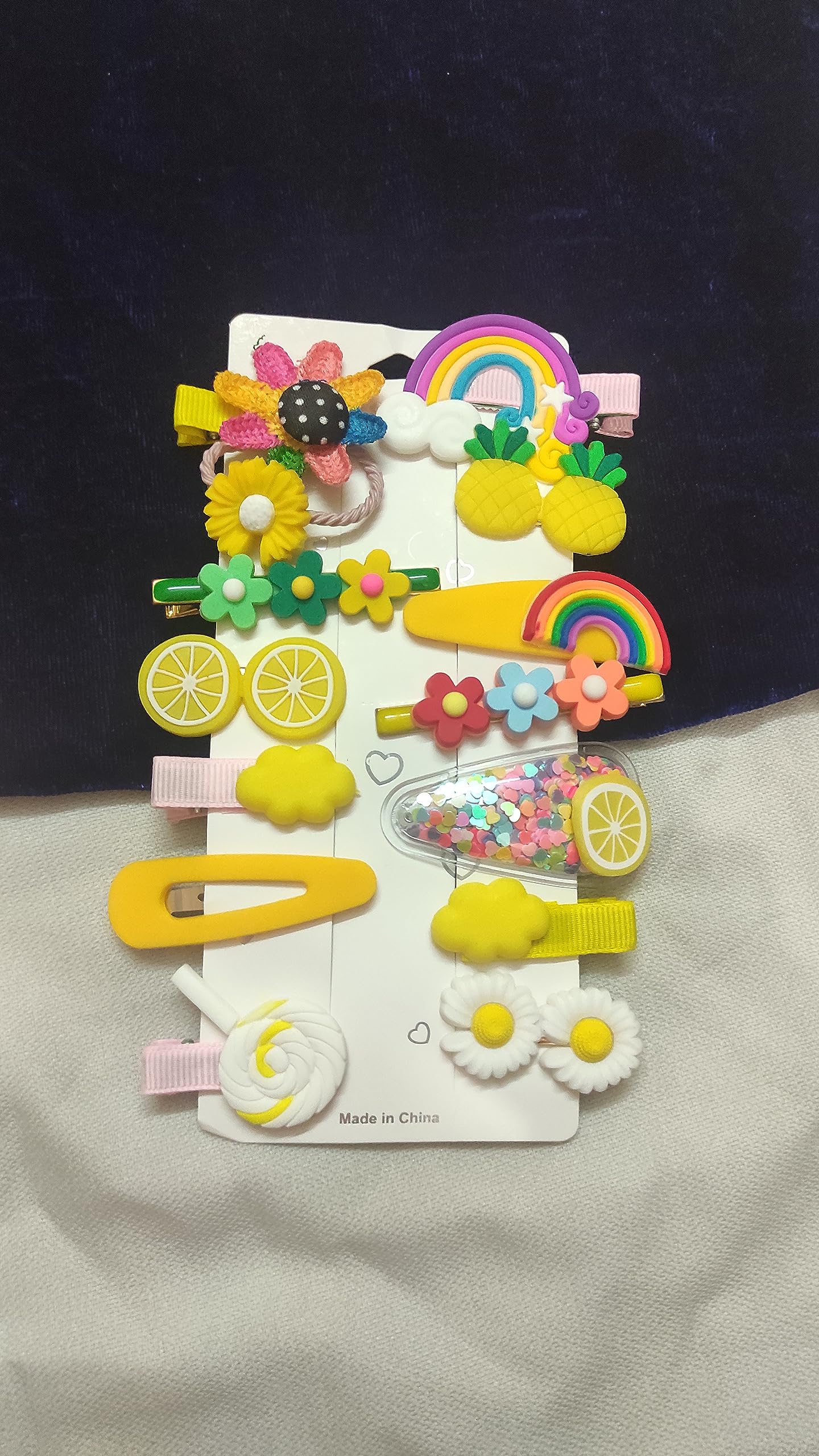 14-Piece Multi Unicorn Hair Clips Set for Girls & Toddlers - Cute Baby Barrettes Hair Accessories (Yellow) - Perfect for Parties, School & Daily Styling