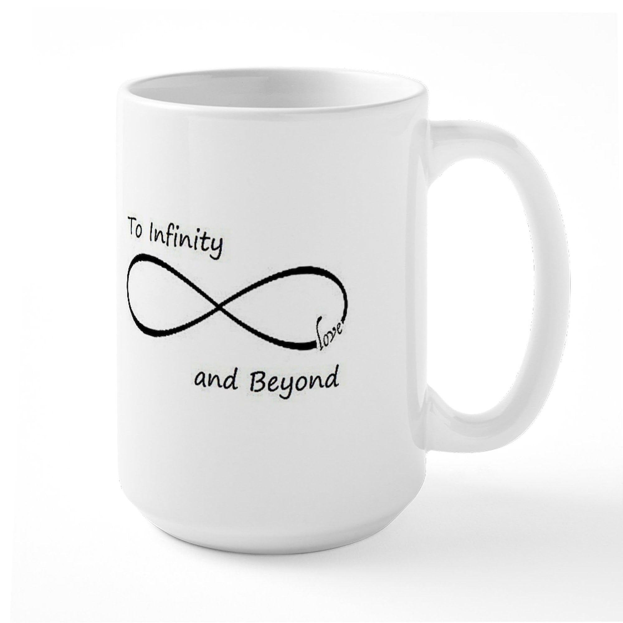 Infinity Symbol Coffee Mug - 15 oz Large White Ceramic Cup for Tea, Hot Chocolate & Office Use - Unique Gift Idea for Coffee Lovers