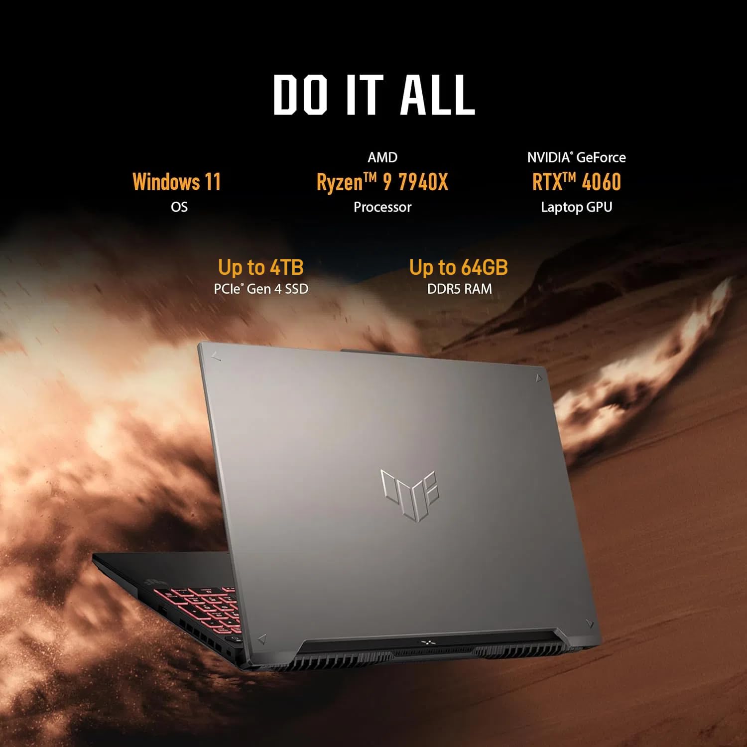 ASUS TUF A16 Gaming Laptop - Ryzen 9, RTX 4060, 16