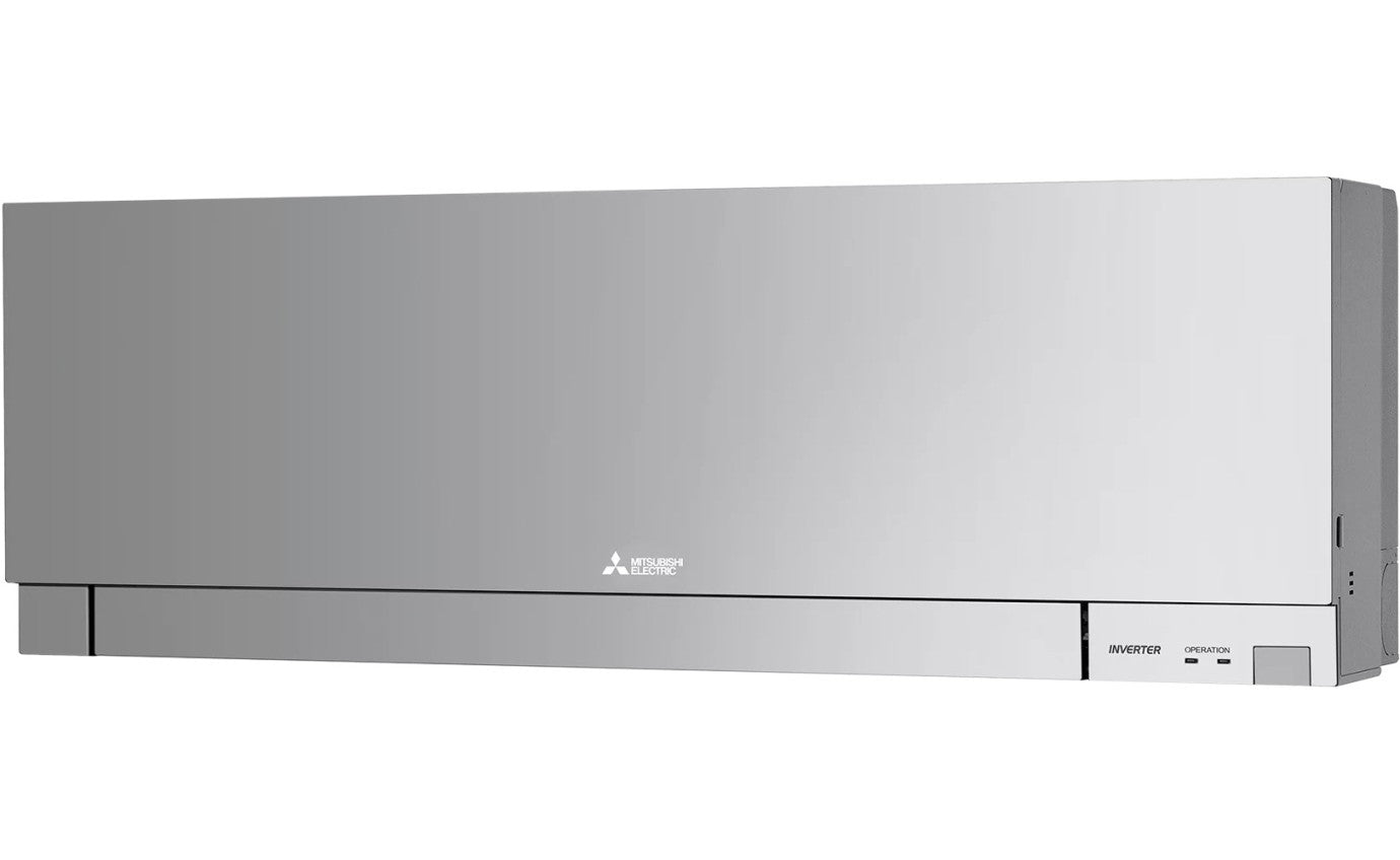 Mitsubishi 2.5kW/3.2kW Wall Mounted Inverter Air Conditioner - MSZEF25VGKDSKIT - Energy Efficient Cooling for Home & Office - Silver Finish