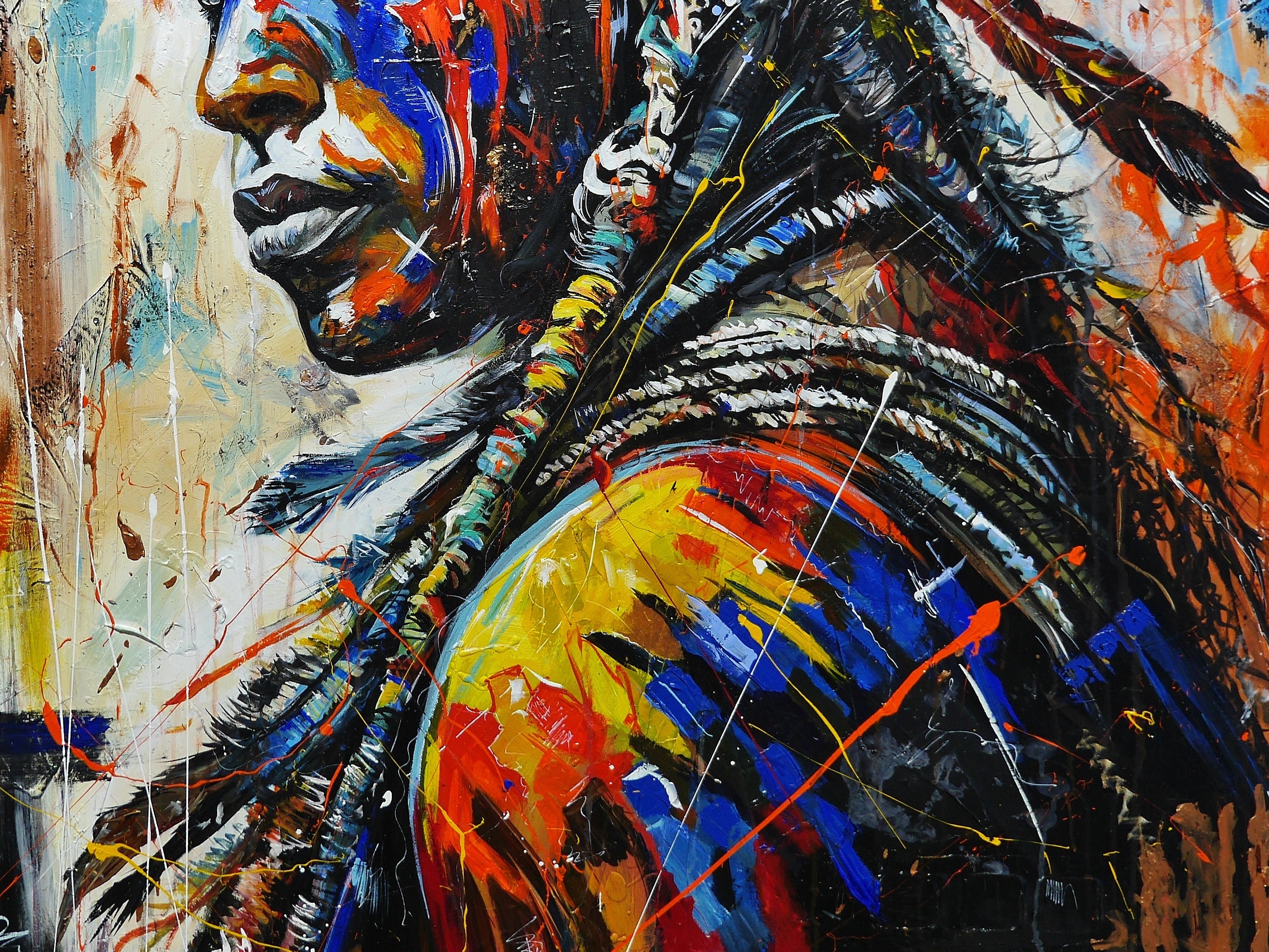 Brave and Beautiful Abstract Realism Textured Framed Painting - 48x48 Inch Large Wall Art for Living Room, Bedroom & Office Decor | Premium Canvas Artwork