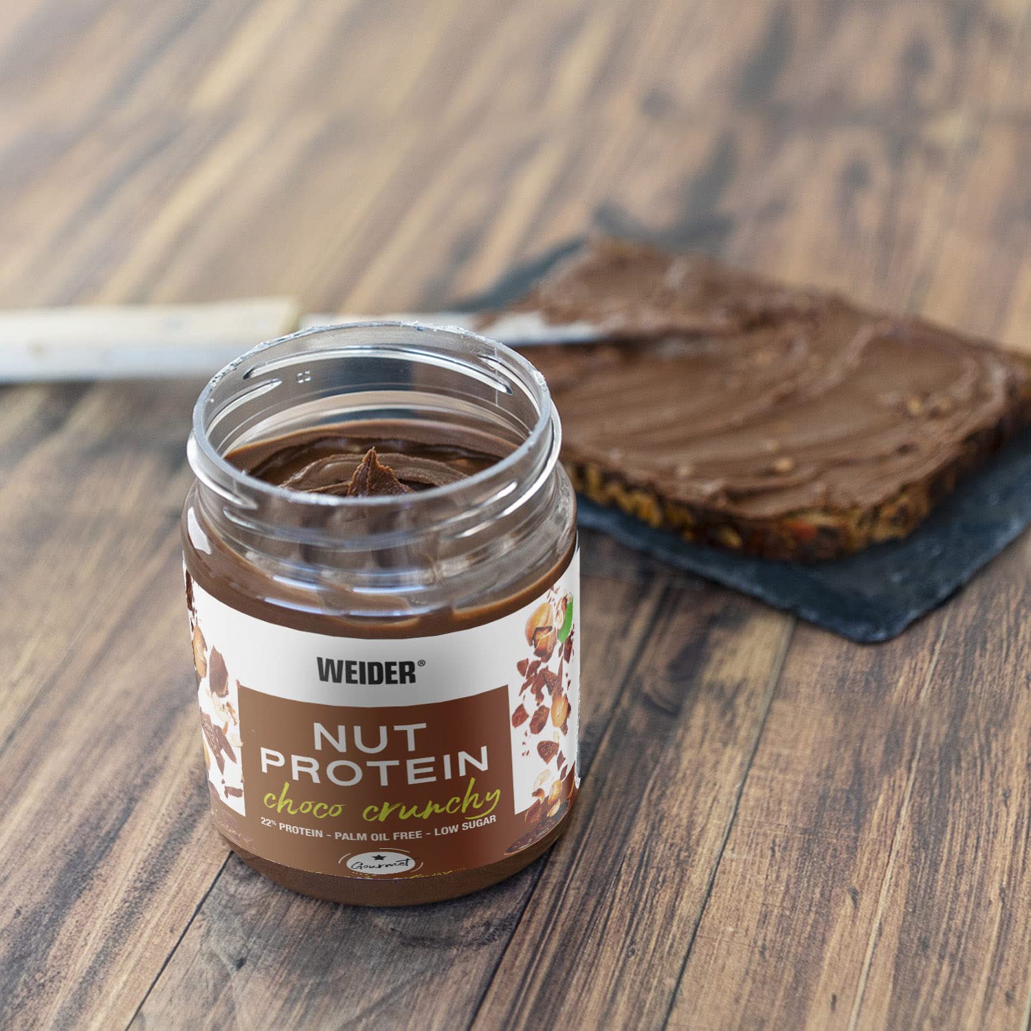 Weider Protein Spreads Nut Protein Choco Crunchy 250g - High Protein Peanut Butter for Fitness, Bodybuilding & Healthy Snacks - Perfect for Toast, Smoothies & Post-Workout Recovery
