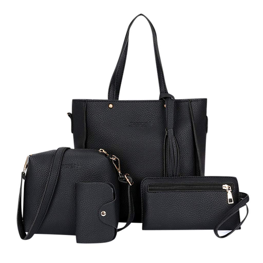 Realdo Women's 4-Piece Handbag Set - Shoulder Bag, Messenger Tote, Crossbody Purse & Wallet with Tassel | Fashion Accessories for Work, Travel & Daily Use