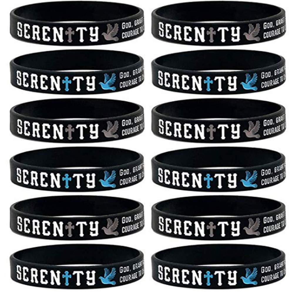 Serenity Prayer Bracelet - Bible Verse Silicone Wristband for Men & Women - Christian Gift for Baptism, Birthday & Daily Wear