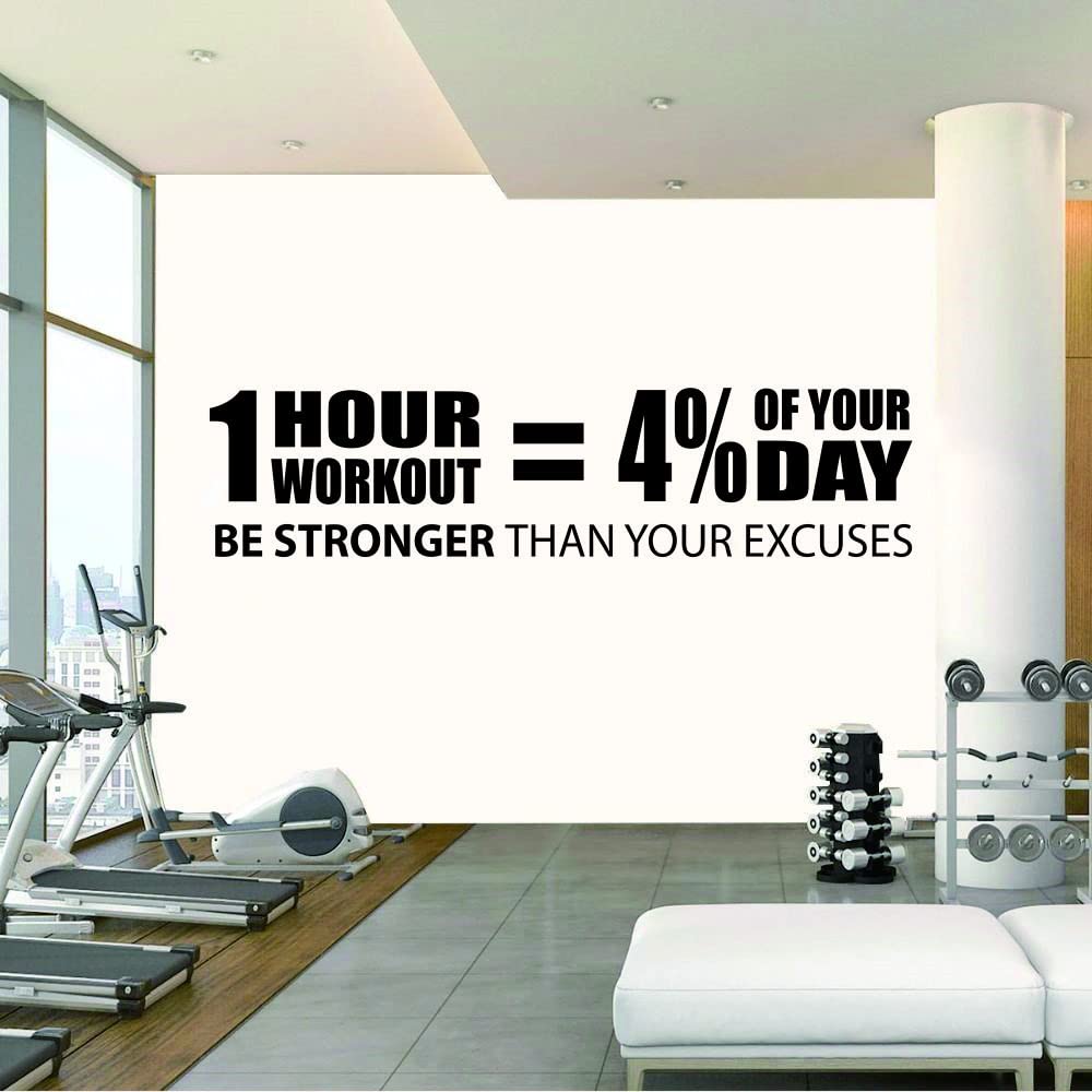 ANFRJJI Motivational Workout Wall Decal - Removable PVC Gym Sticker for Home & Commercial Fitness Spaces - Perfect for Gym Wall Decor, Yoga Studios & CrossFit Centers - 9