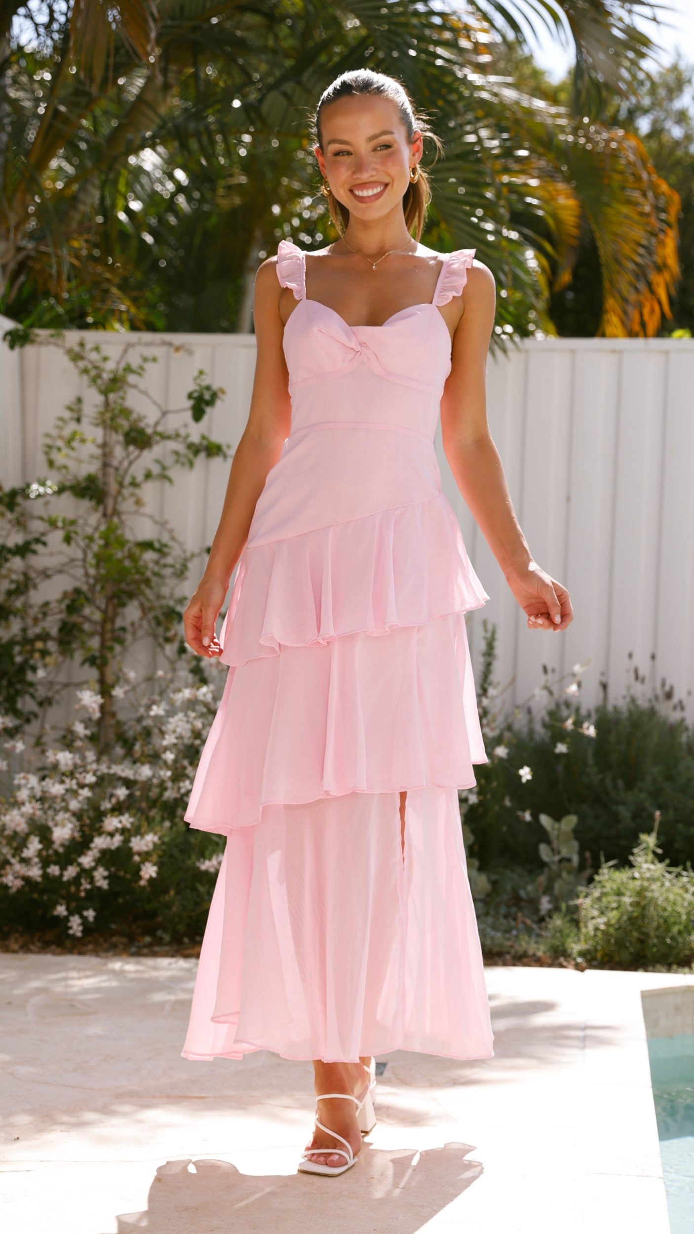 Achelle Women's Maxi Dress - Flowy Long Summer Dress in Pink, Perfect for Beach, Vacation, and Casual Outings