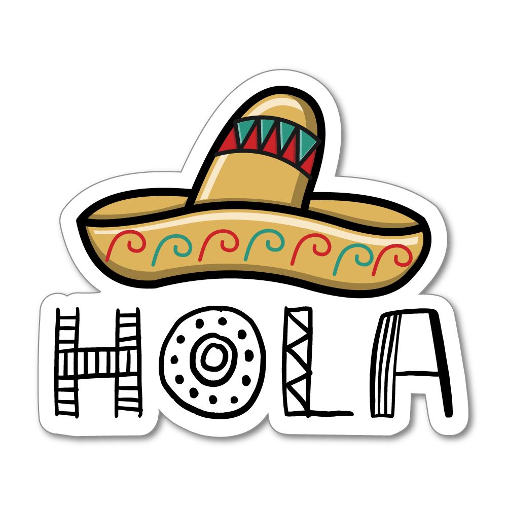 Custom Hola Sticker Decal - Waterproof Vinyl Decals for Laptops, Cars & Walls - Perfect for Home Decor, Gifts & Personalization
