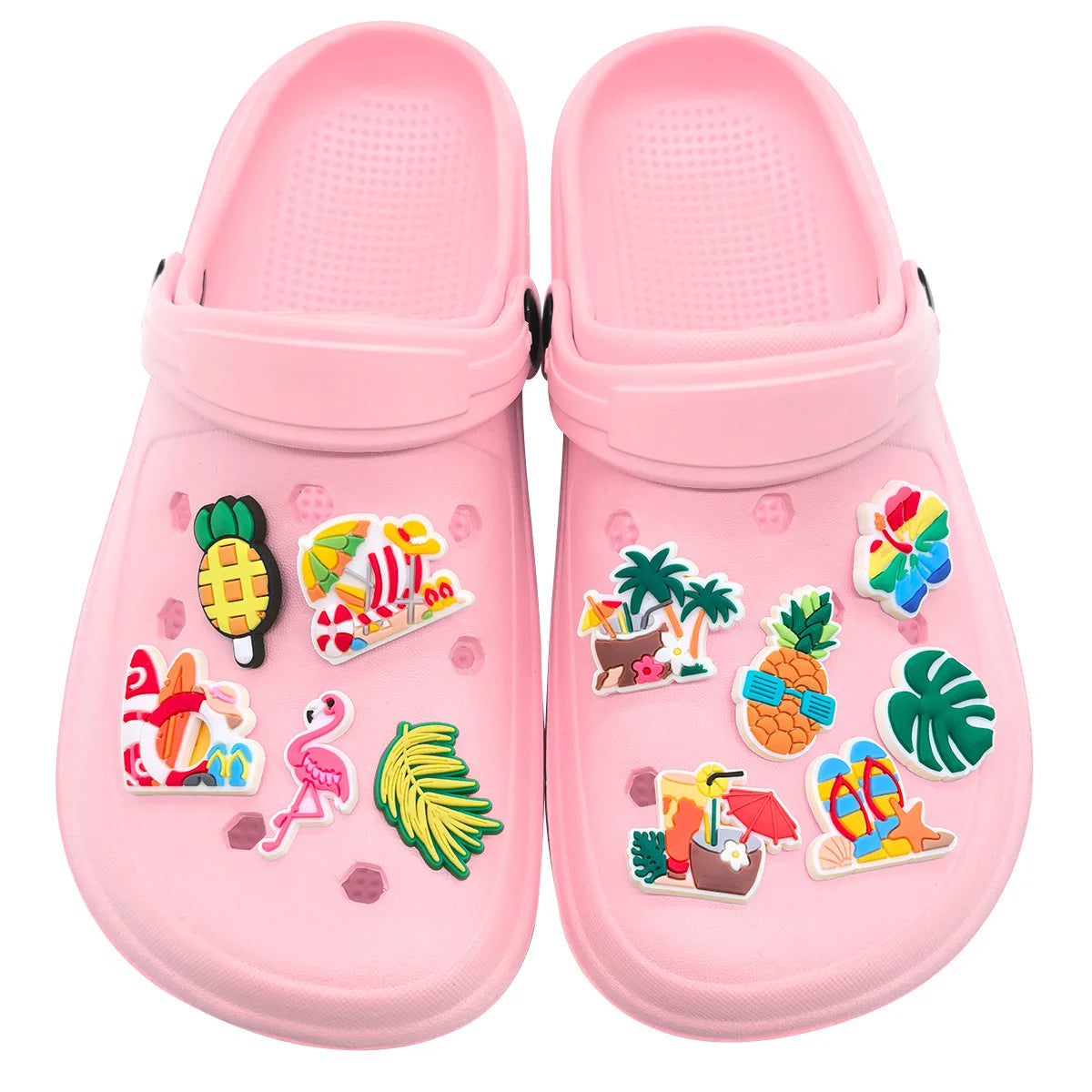 Trendy Summer Beach Shoe Charms Pins for Crocs - Fun Shoe Accessories & Decorations for Kids & Adults - Perfect for Christmas Parties, Beach Vacations & Everyday Wear