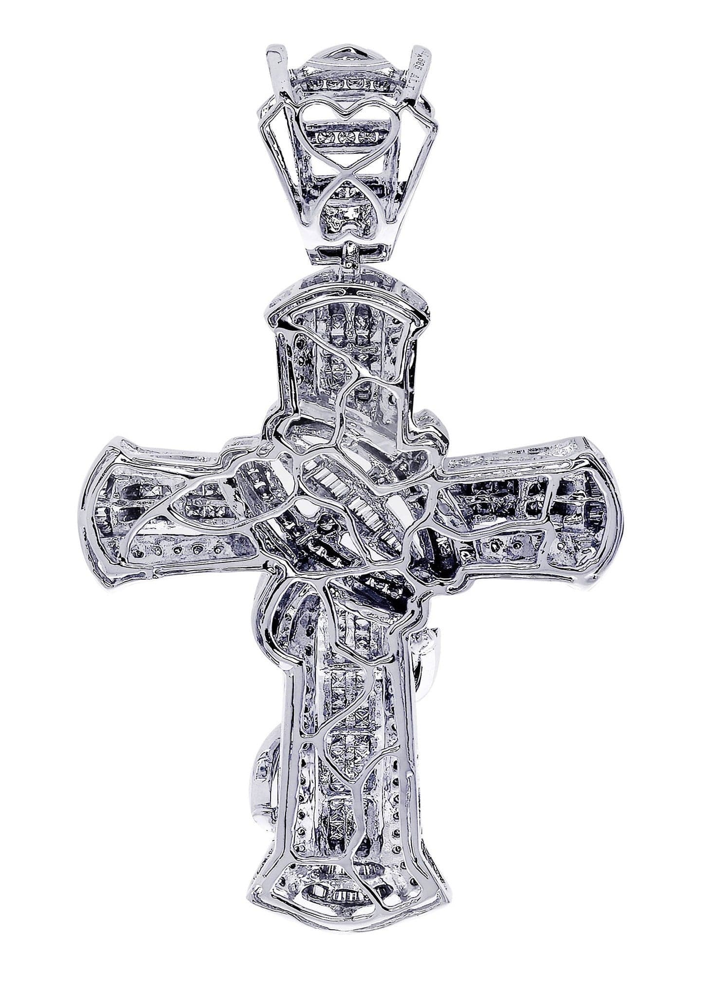 2.17 Carat Diamond Cross Pendant Necklace - 18.01 Grams Solid Gold Religious Jewelry for Women - Perfect for Church, Baptism & Special Occasions