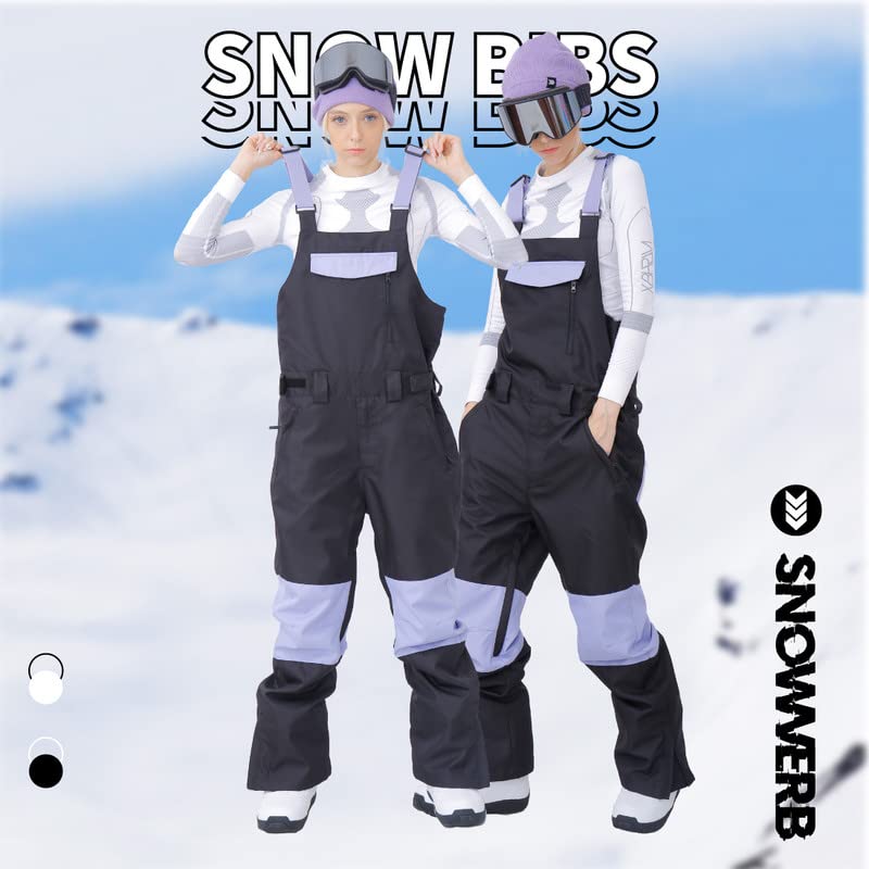 SNOWVERB Waterproof Ripstop Ski Bib Pants for Men & Women - Adjustable Winter Snowboard Pants for Outdoor Research & Snow Sports | Perfect for Skiing, Snowboarding & Cold Weather Adventures