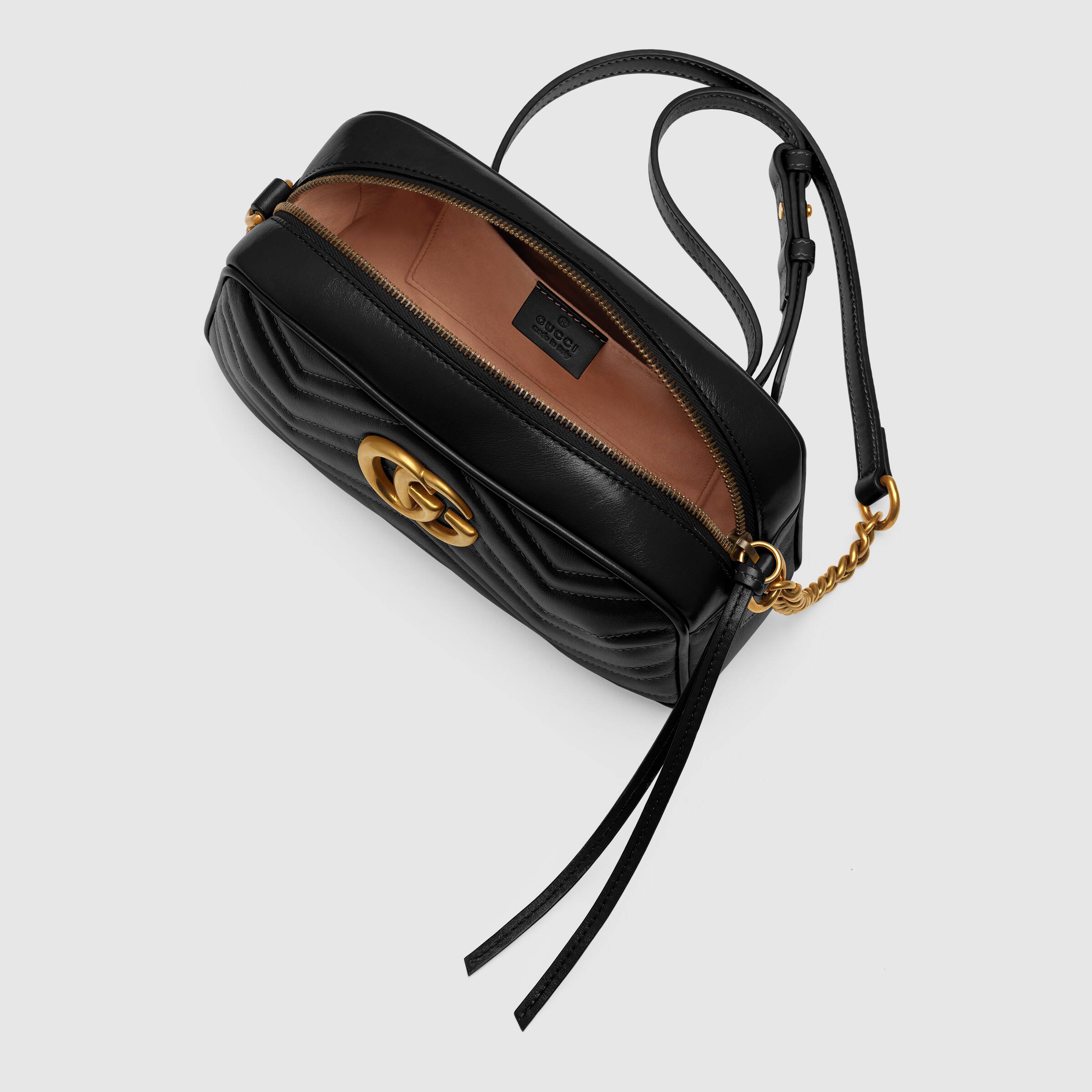 Gucci GG Marmont Small Matelassé Leather Shoulder Bag for Women - Black Luxury Crossbody Purse | Perfect for Date Night, Office & Evening Events