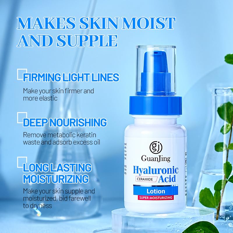 **Hyaluronic Acid Skincare Set for Women - 4PCS Face Care Kit with Cleanser, Serum, Lotion & Cream | Hydrating Moisturizer for Glowing Skin | Perfect Gift Set for Daily Skincare Routine & Spa Days**