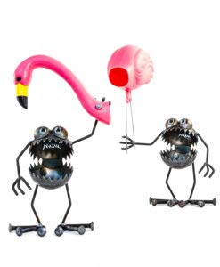 Sugarpost Gnome Be Gone Flamingo Away Set - Funny Garden Decor for Outdoor & Indoor Use - Perfect for Patio, Lawn, and Home Decor