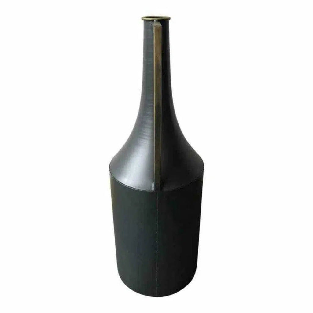 24 Inch Black Metal Vase - Industrial Style Home Decor for Living Room, Dining Table & Wedding Centerpieces