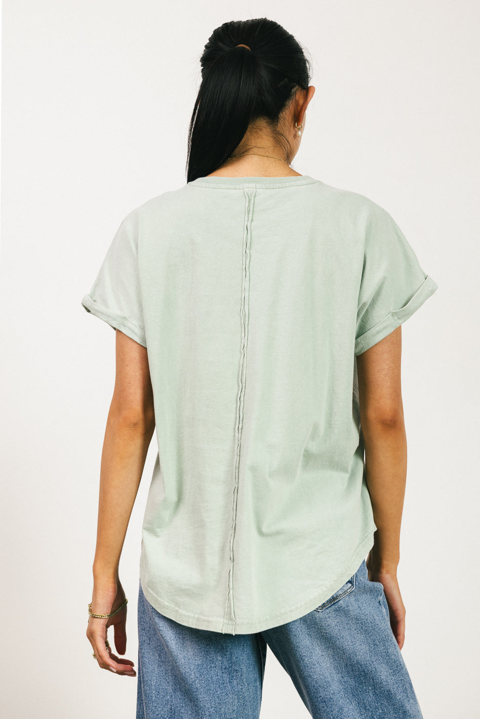 Khloe Knit Top Women's Sage Green Casual Long Sleeve T-Shirt for Fall & Winter | Perfect for Layering, Office Wear, and Everyday Outfits
