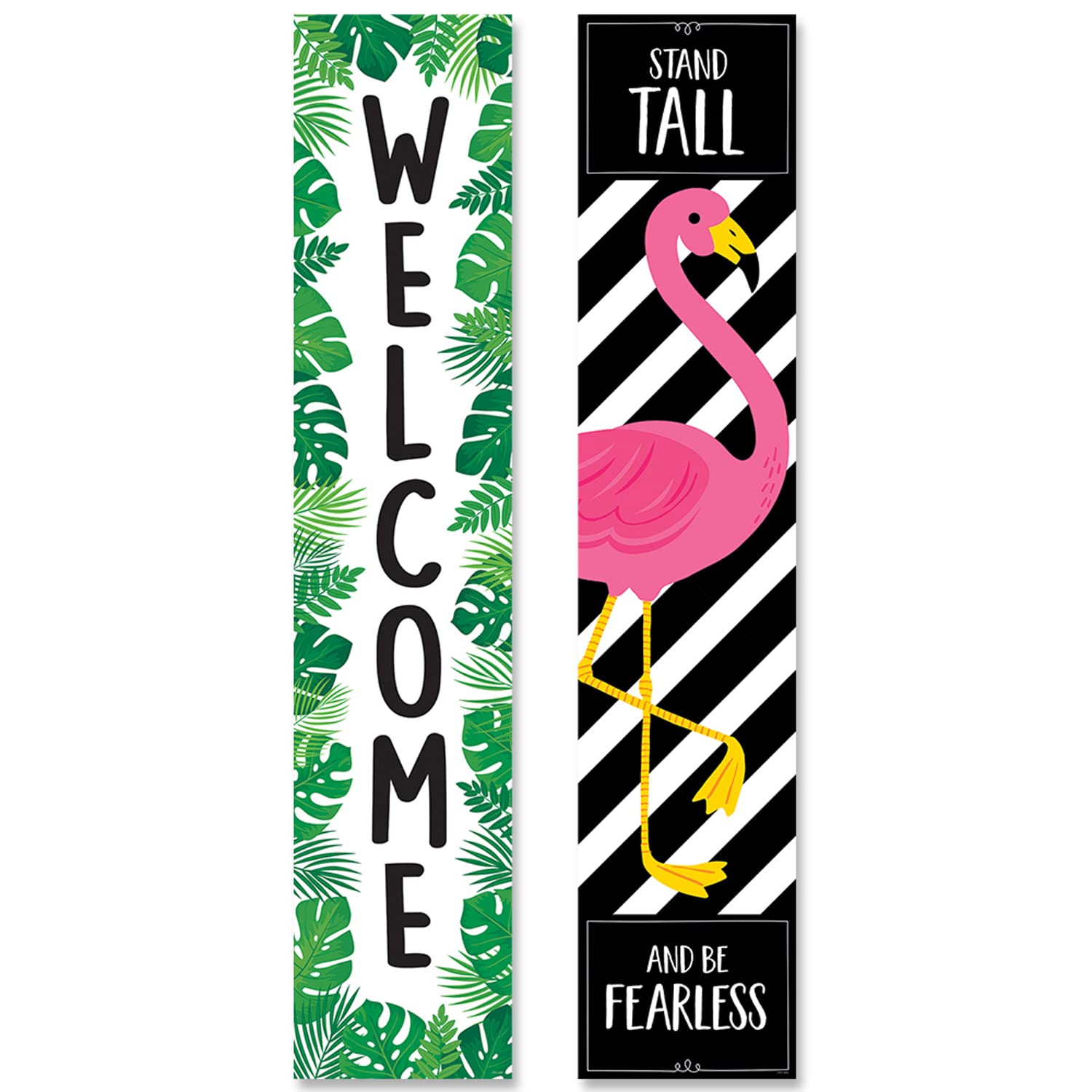 Palm Paradise Welcome Banner - Double-Sided for Classroom & Party Decor