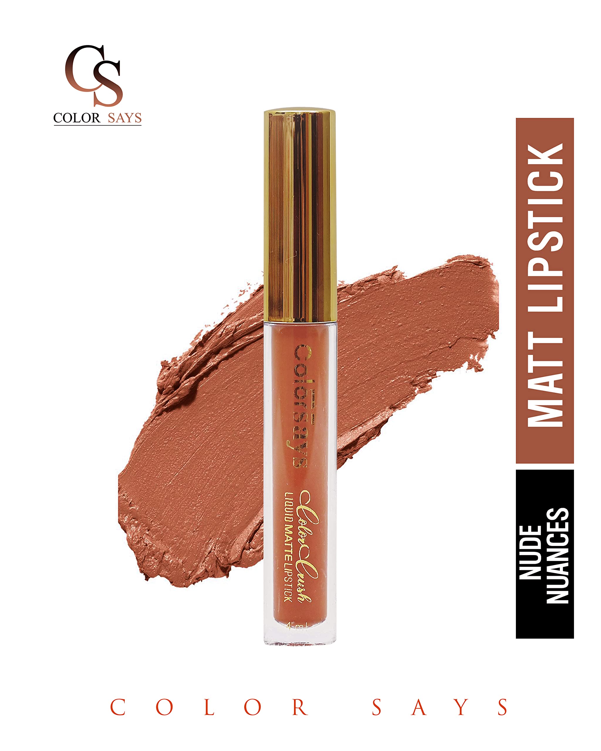 Color Says Liquid Lipstick - Matte Finish, Non-Sticky & Hydrating Formula | Long-Lasting Wear for Parties, Dates & Everyday Makeup
