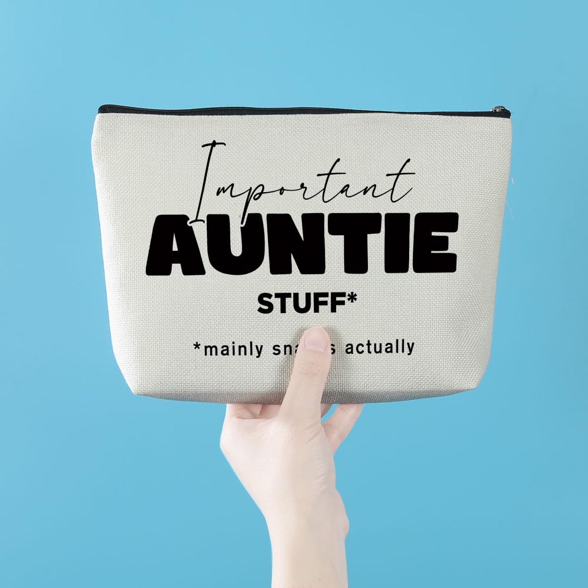 **Best Aunt Ever Makeup Bag - Cute Cosmetic & Toiletry Travel Bag for Women - Perfect Gift for Auntie from Nephew, Birthday, Mother's Day, New Aunt to Be - Ideal for Travel, Spa, and Daily Use**