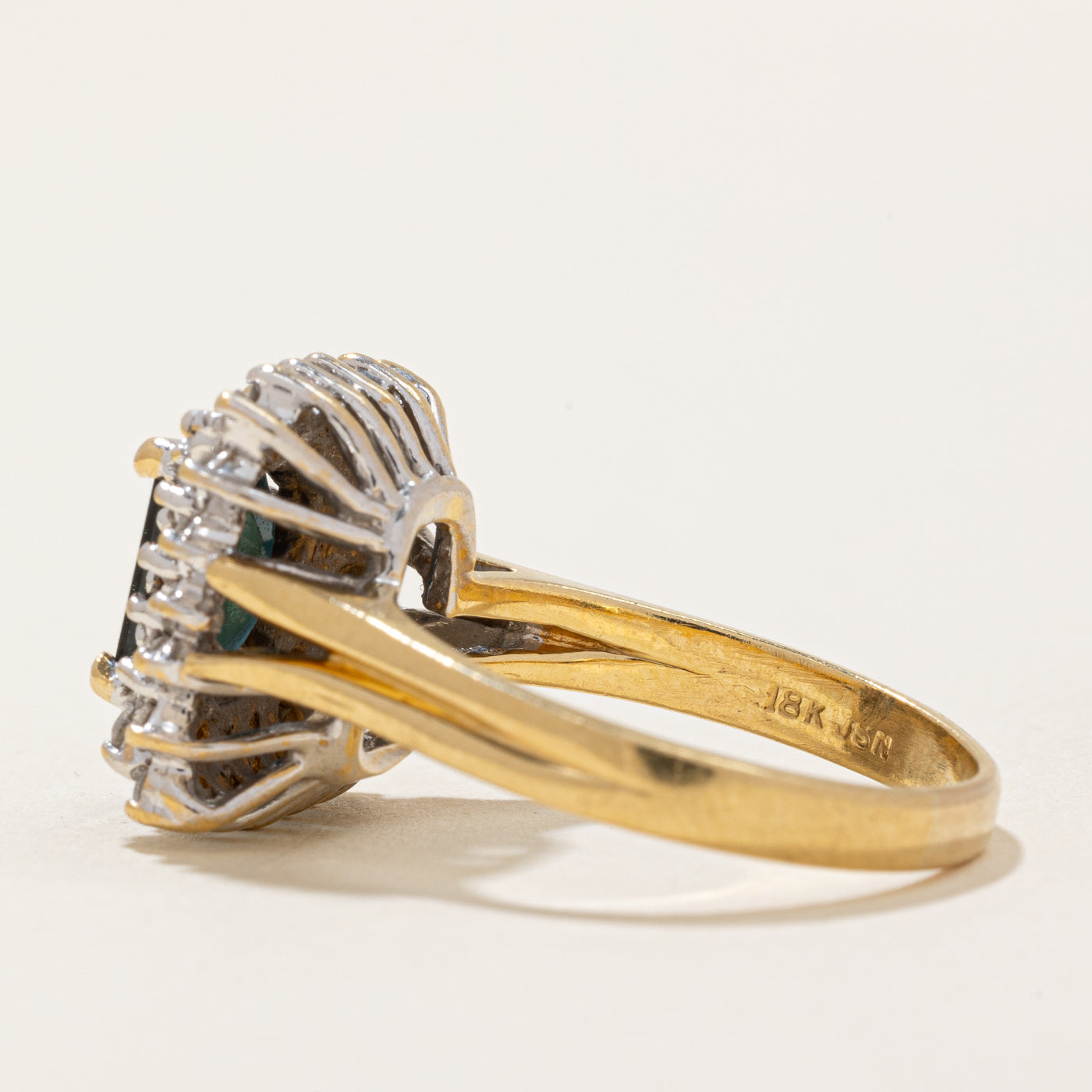 1.80ct Sapphire & 0.42ct Diamond Cocktail Ring - Size 7.5 - Elegant Evening Wear Jewelry for Parties & Special Occasions