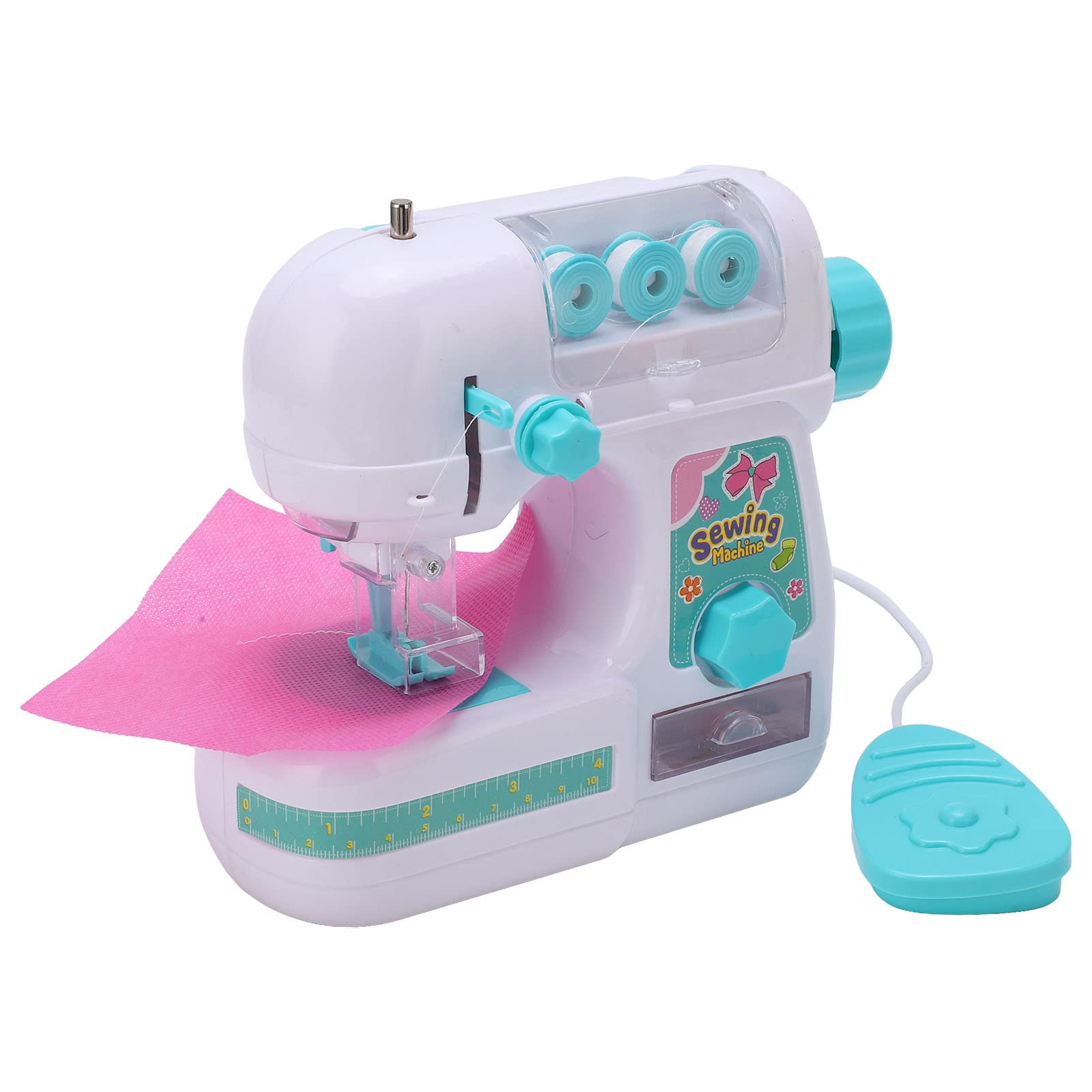 Mini Electric Sewing Machine for Kids & Beginners - Portable Toy Sewing Machine with Pedal & Button Switch - Educational DIY Stitching Machine for Children's Crafts, Costume Making & Home Decor Projects