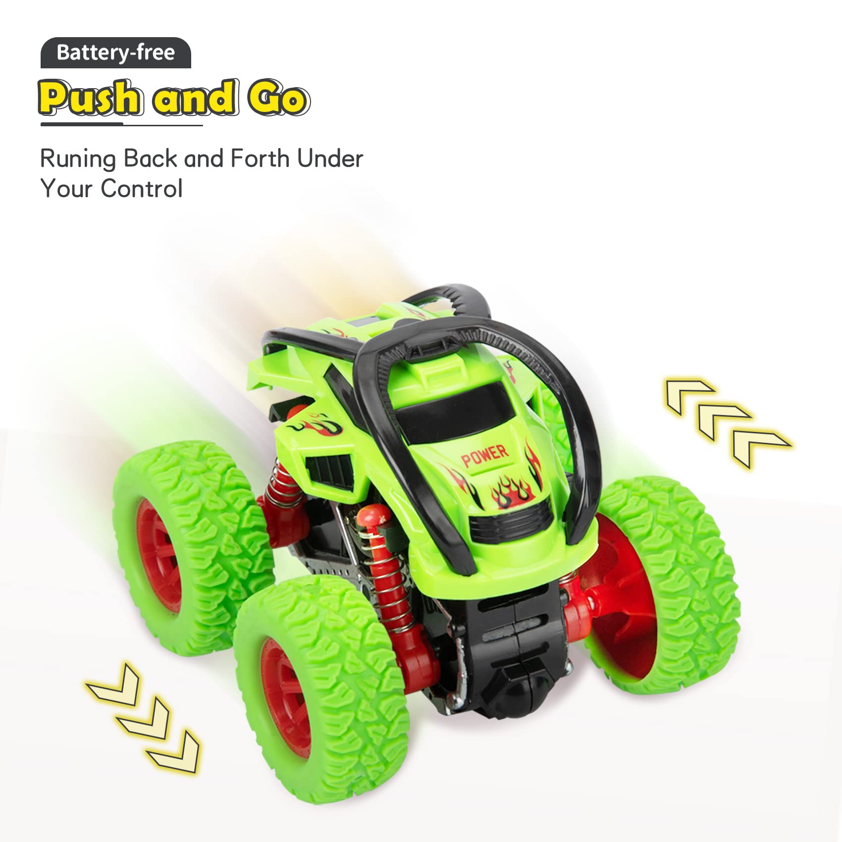 LODBY Pull Back Monster Trucks for Toddlers - Friction Powered Toy Cars for Boys & Girls Ages 2-5 - Easter & Birthday Gift for 2 3 4 Year Old Kids - Fun Indoor & Outdoor Play Vehicle for Preschool Learning