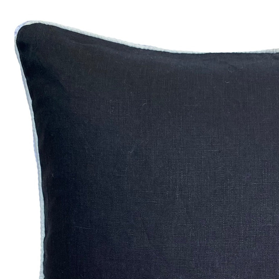 Zaab Geneva Black Square Filled Cushion 50x50cm - Premium Sofa Throw Pillow for Living Room, Bedroom & Office Decor
