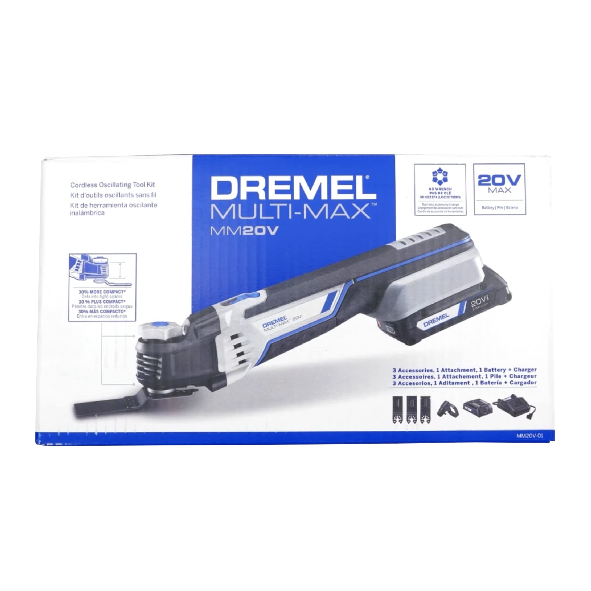 Dremel MM20V-02 Cordless Oscillating Multi-Tool Kit with 2 Batteries - Perfect for DIY Projects, Woodworking, and Home Repairs