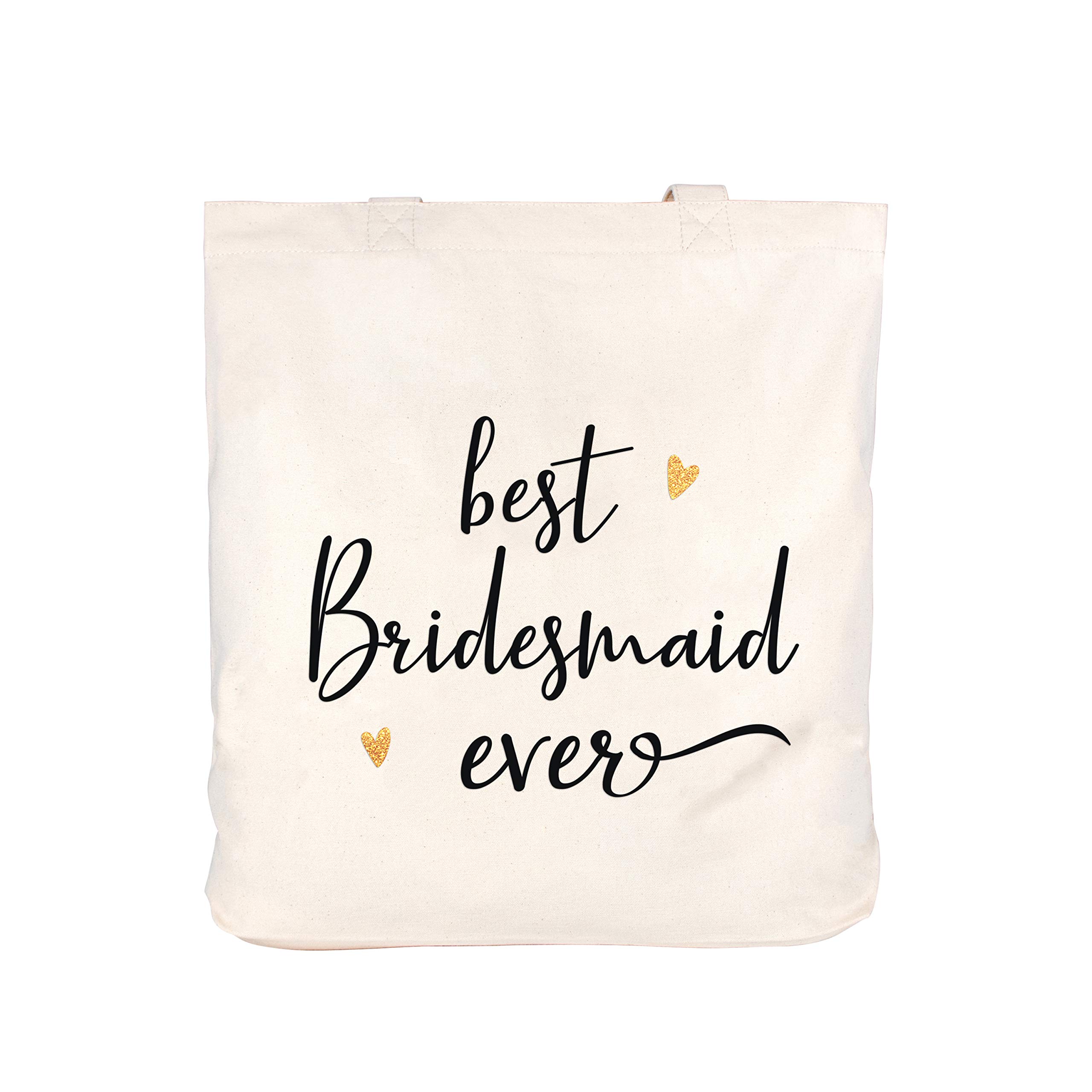 CARAKNOTS Women's Canvas Tote Bag - Best Bridesmaid Gift for Wedding & Bridal Shower - Cotton Reusable Shopping Bag - Perfect for Bachelorette Parties, Beach Trips & Daily Use