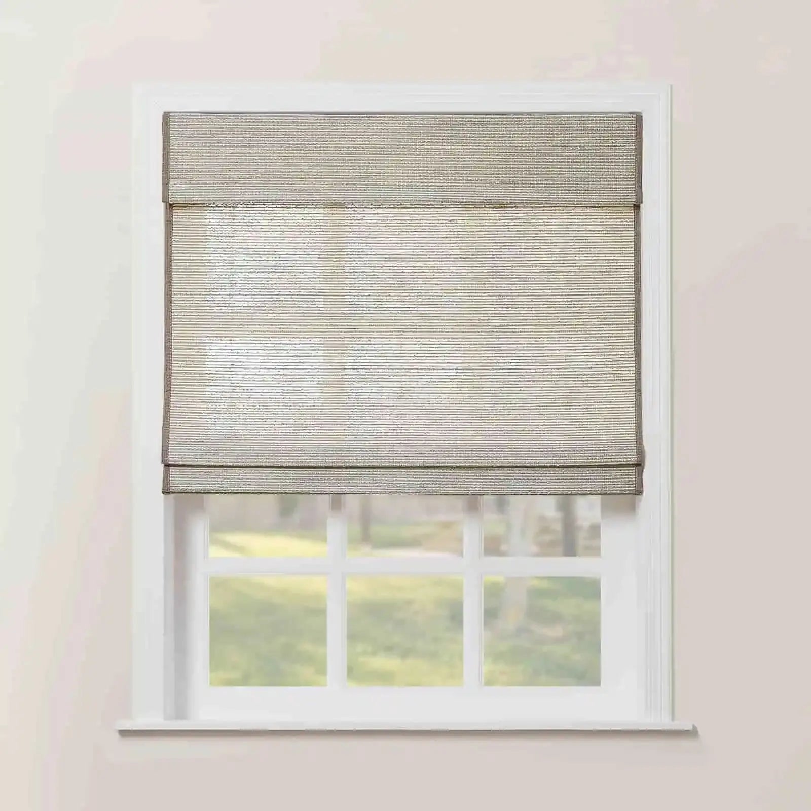 Rae Natural Ramie Flax Woven Wood Shades Series C - Eco-Friendly Window Coverings for Living Room, Bedroom & Office Decor