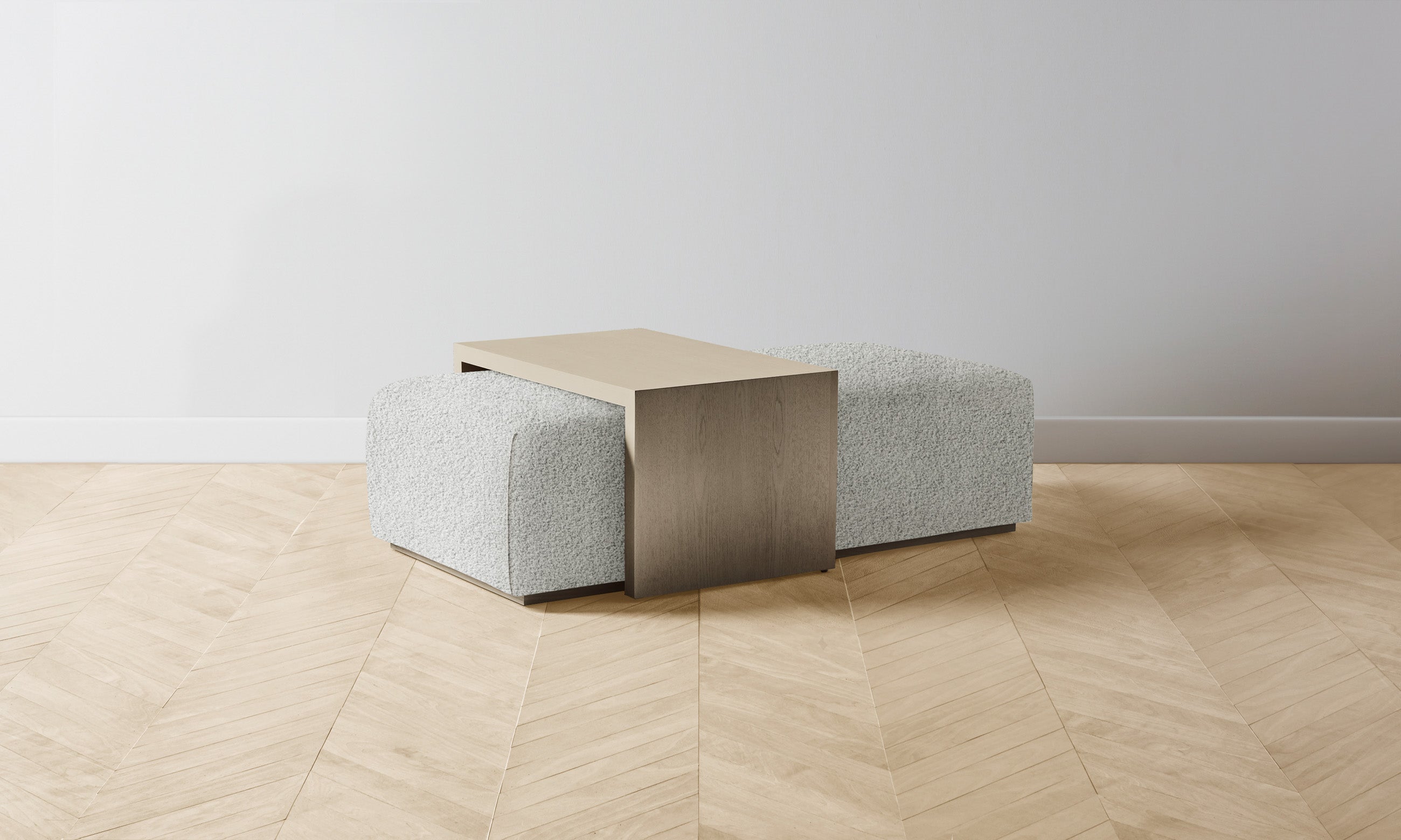 The Bowery Ottoman - Woolen Bouclé Cliff Upholstered Storage Bench | Modern Living Room, Bedroom & Entryway Furniture for Home Decor