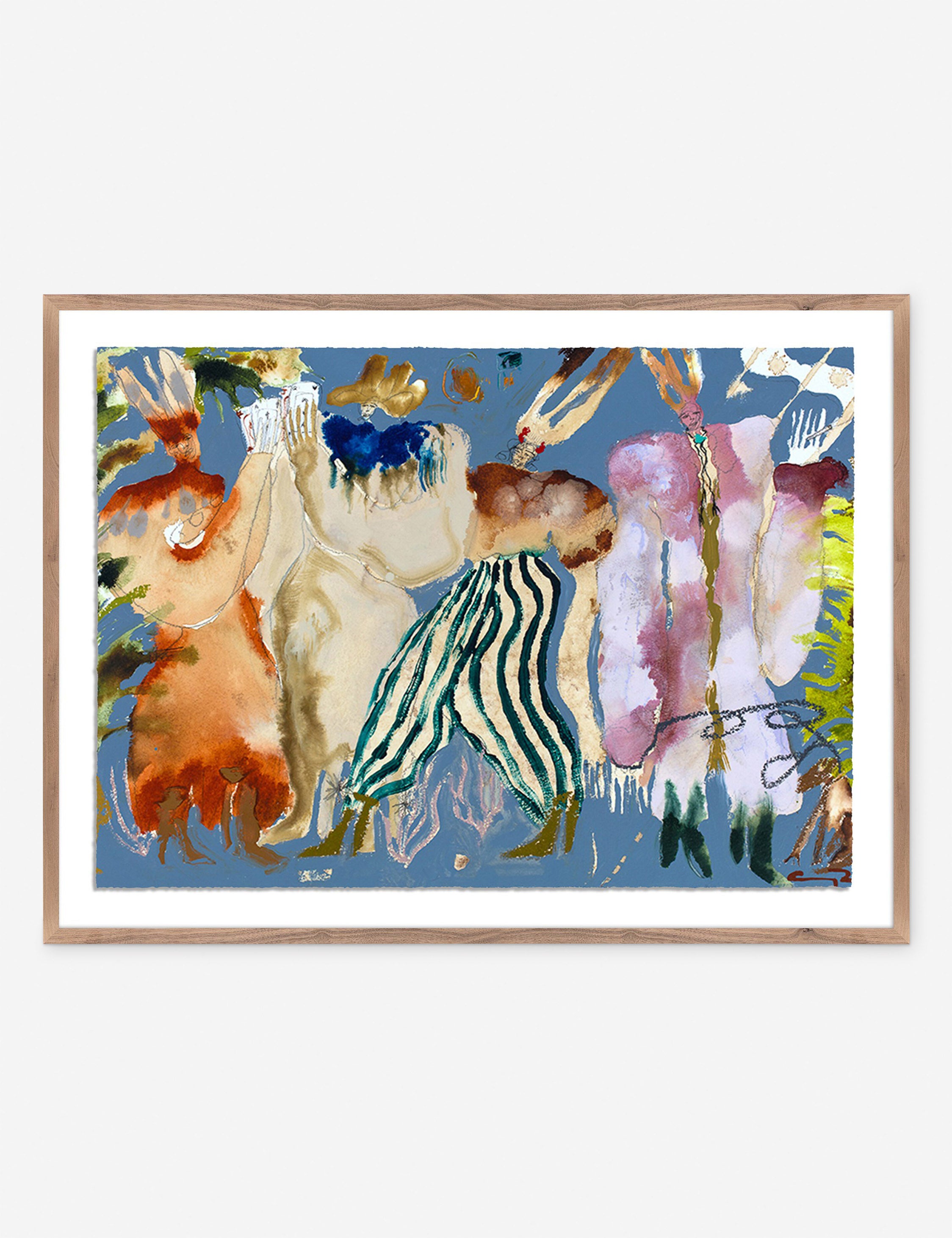Boy With The Blues II Wall Art Print by Caroline Pinney - Vintage Style Canvas Painting for Living Room, Bedroom & Office Decor