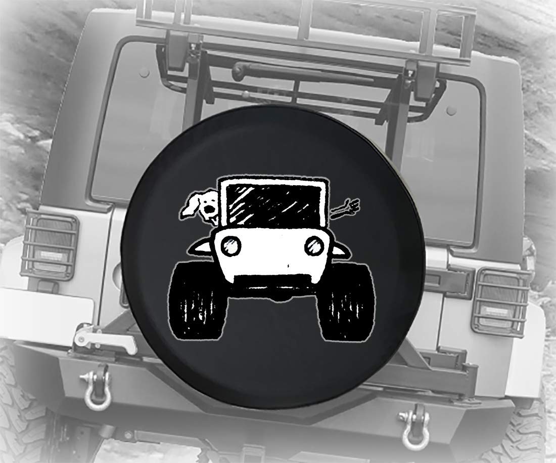 Paw Print Spare Tire Cover for SUVs, Campers & RVs - Durable Offroad 4x4 Accessory for Dog Lovers | Perfect for Outdoor Adventures & Road Trips