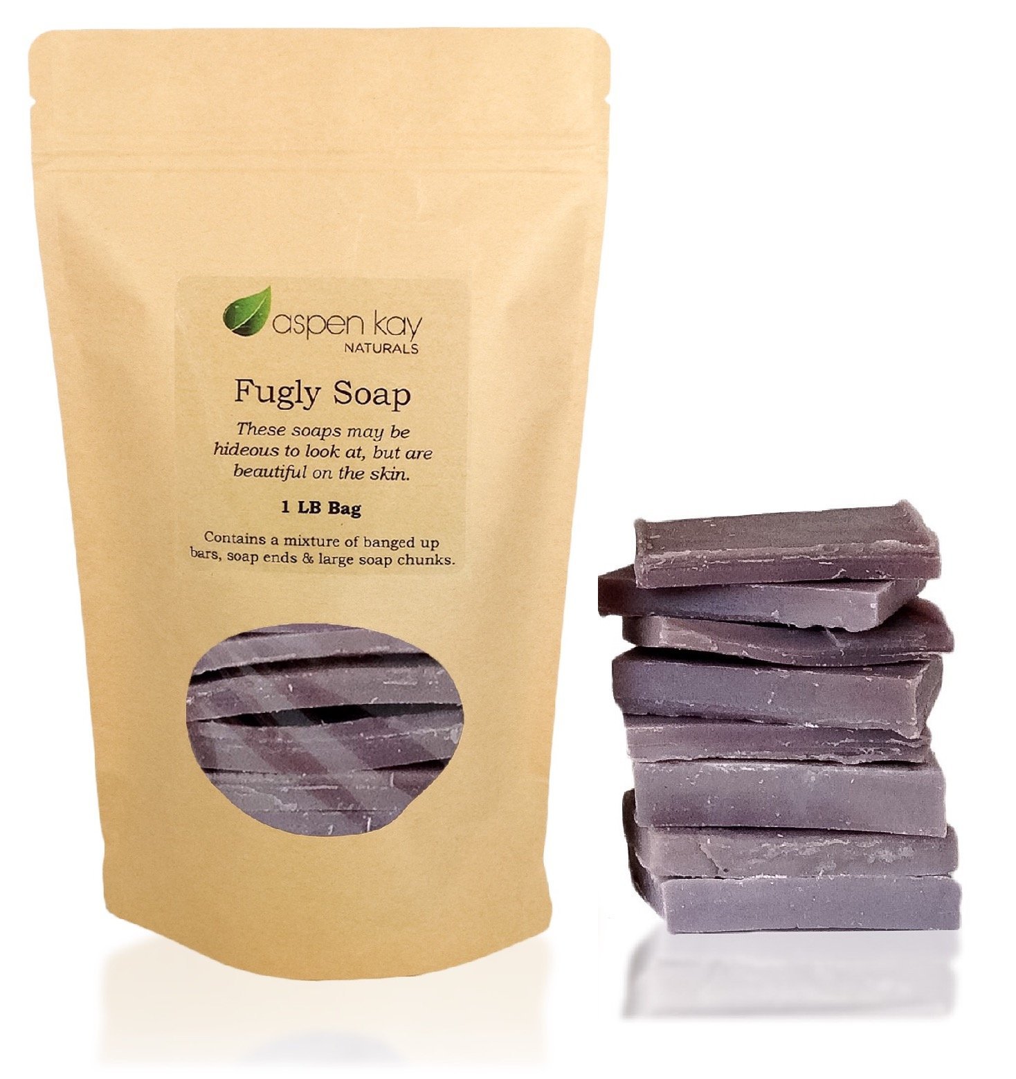 Aspen Kay Naturals - 1 Pound Bag of Natural & Organic Soap Ends, Chunks & Bars (Lavender & Goat Milk) for Bath, Shower & Hand Washing - Eco-Friendly Skincare Solution