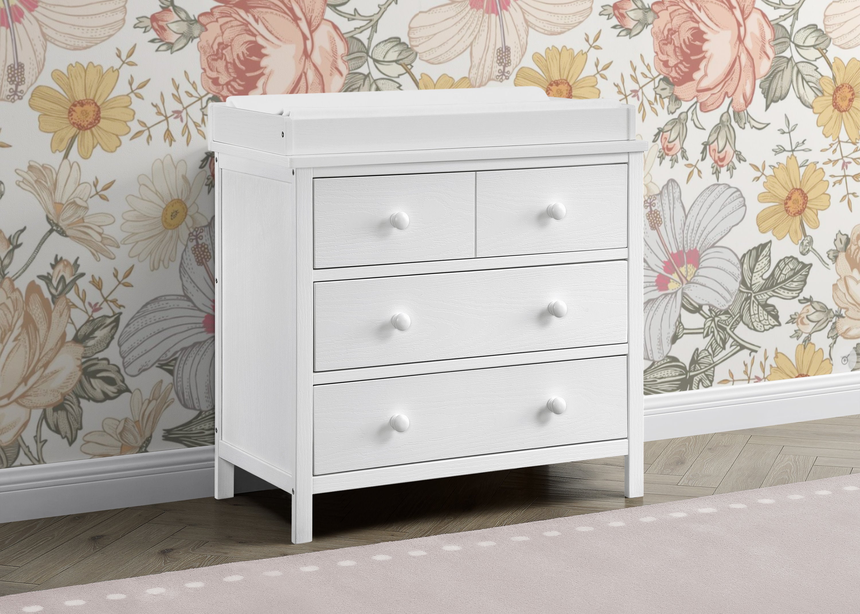 Sweet Beginnings 3 Drawer Dresser - White Nursery Dresser with Soft-Close Drawers for Baby Room Organization | Perfect for Baby Clothes, Diapers & Nursery Storage