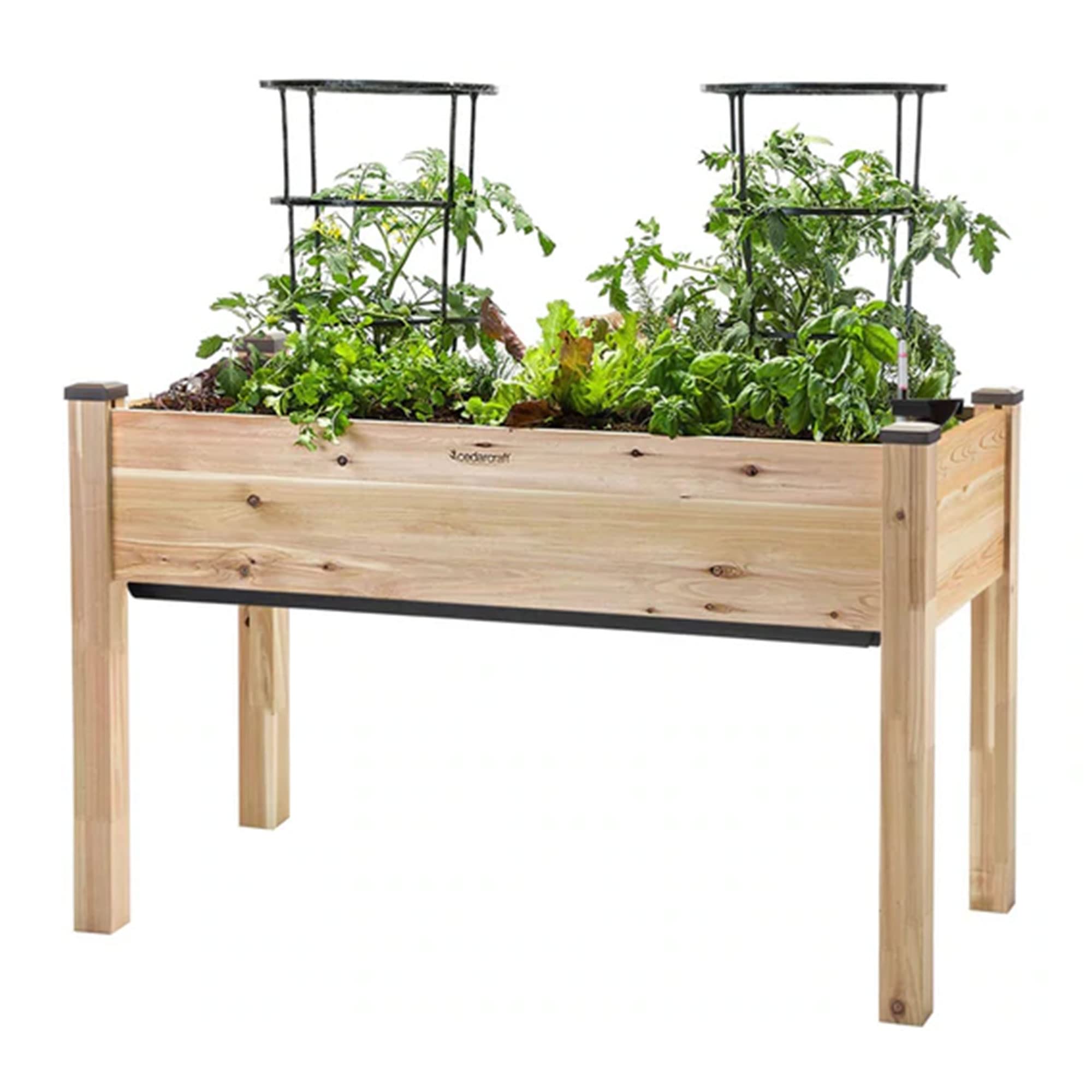 **Self-Watering Elevated Cedar Planter Box with Greenhouse Cover - 22” x 48” x 30” Raised Garden Bed for Vegetables, Herbs & Flowers | Durable Cedar Wood, Container Gardening & Patio Decor**    *(Perfect for Balcony, Deck, Backyard & Urban Gardening - Grow Fresh Produce Easily!)*