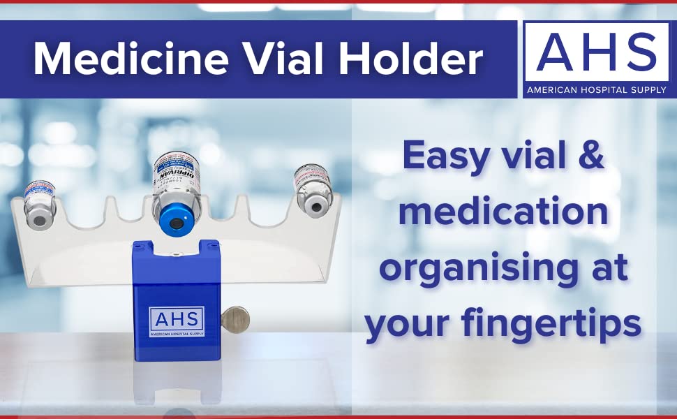 AHS American Hospital Supply Medicine Vial Holder - Hands-Free Mayo Stand Vial Organizer for Nurses & Doctors | Medical Lab, Pharmacy & Clinical Use
