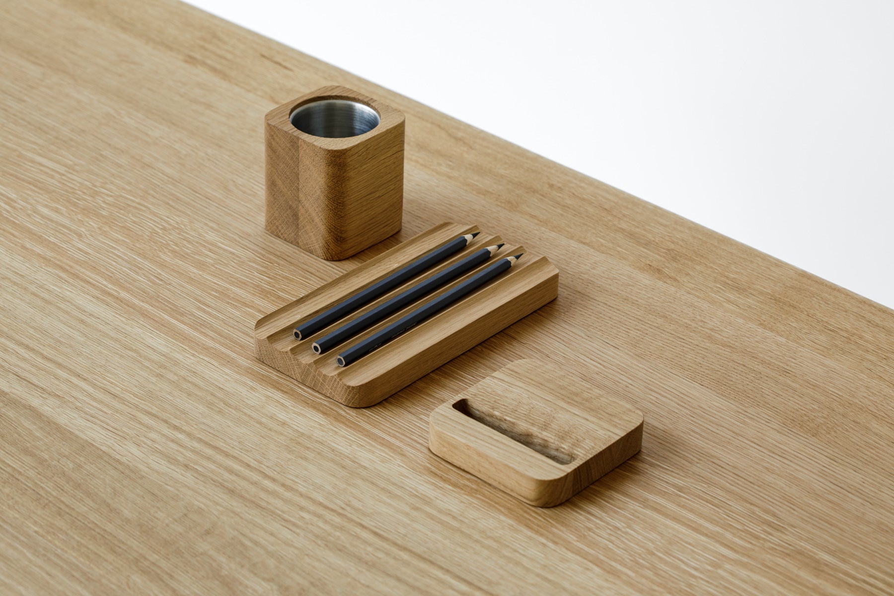 Premium Wooden Pen Tray Organizer by OakyBlocks - Stylish Desk Accessory for Pens, Pencils & Office Supplies | Perfect for Home Office, Study Desk & Gift Giving