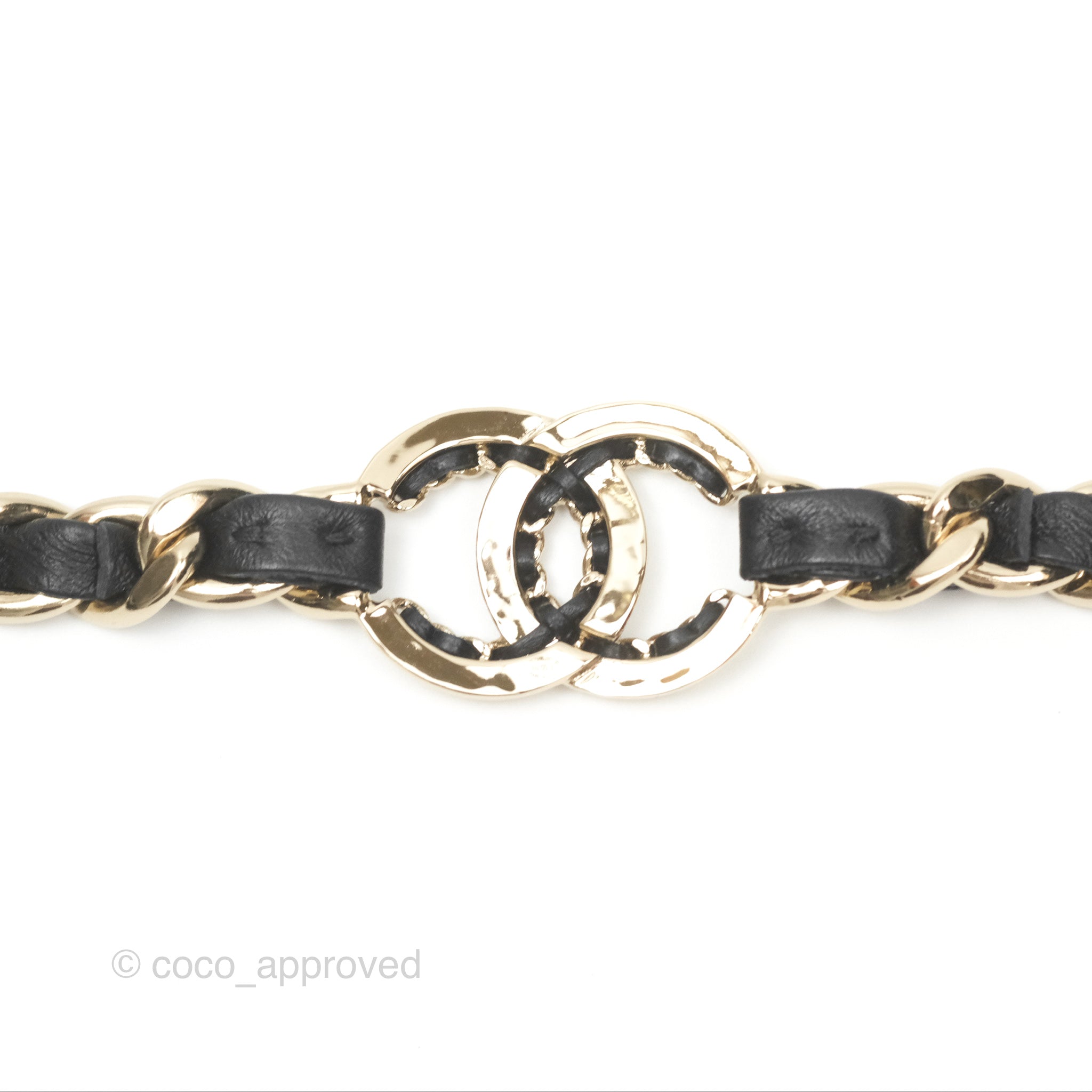 Chanel CC Woven Hair Band & Belt Accessory - Black & Gold Tone 22P Collection | Elegant Hair Accessory & Fashion Belt for Women | Perfect for Parties, Weddings & Everyday Wear