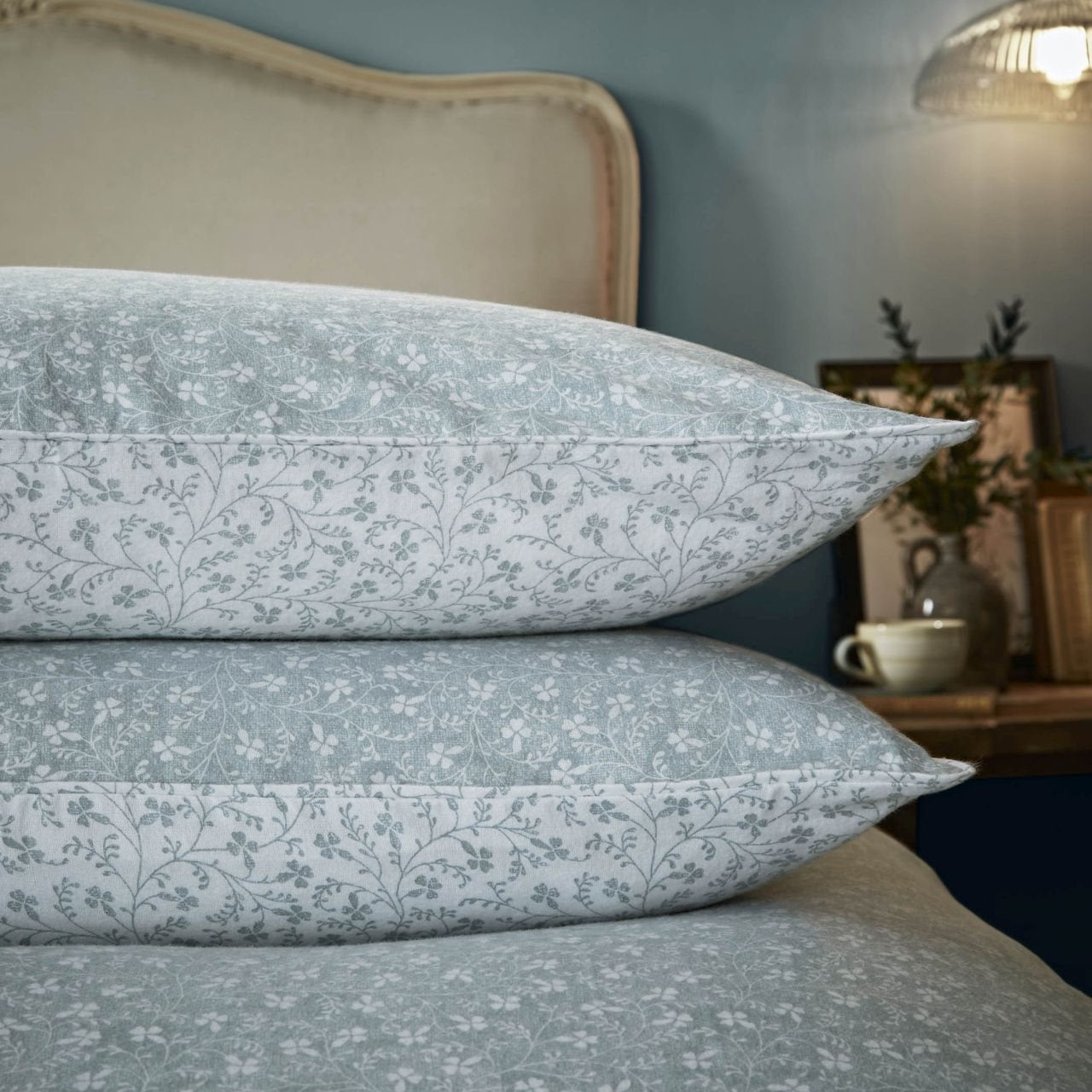 Laura Ashley Campion Brushed Cotton Duvet Cover Set - Pale Seaspray Blue | Soft & Breathable Bedding | Perfect for Cozy Bedrooms & Guest Rooms