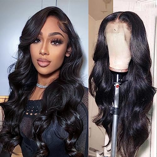 13x4 HD Lace Front Wig Human Hair - Pre Plucked Body Wave 20 Inch Brazilian Virgin Hair with Baby Hair | 180% Density Glueless Lace Frontal Wig for Women | Perfect for Daily Wear, Parties & Special Occasions