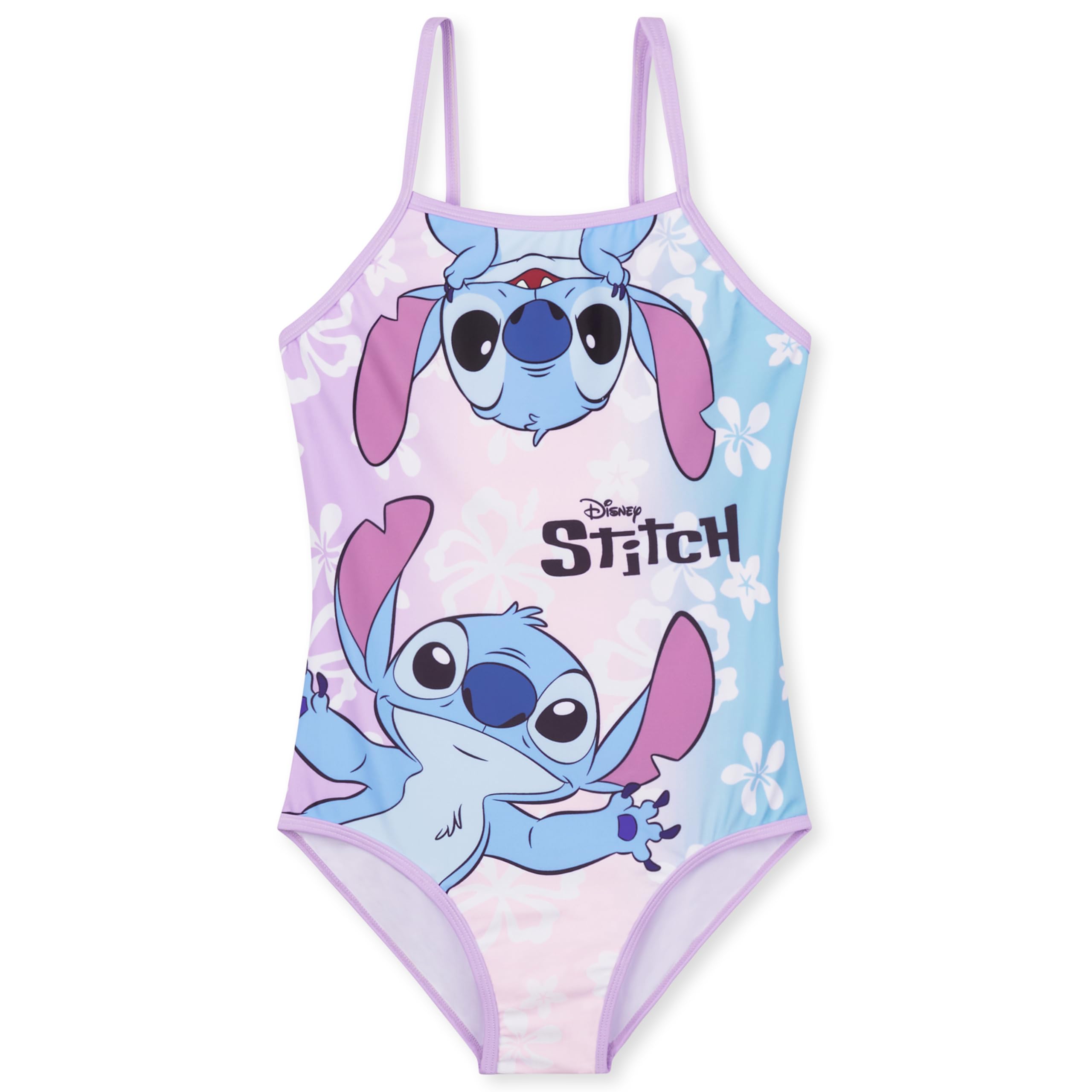 Disney Stitch Girls One Piece Swimsuit - Stretchy Comfortable Swimwear for Beach, Pool & Summer Vacation | Perfect for Swimming Lessons, Water Parks & Tropical Getaways
