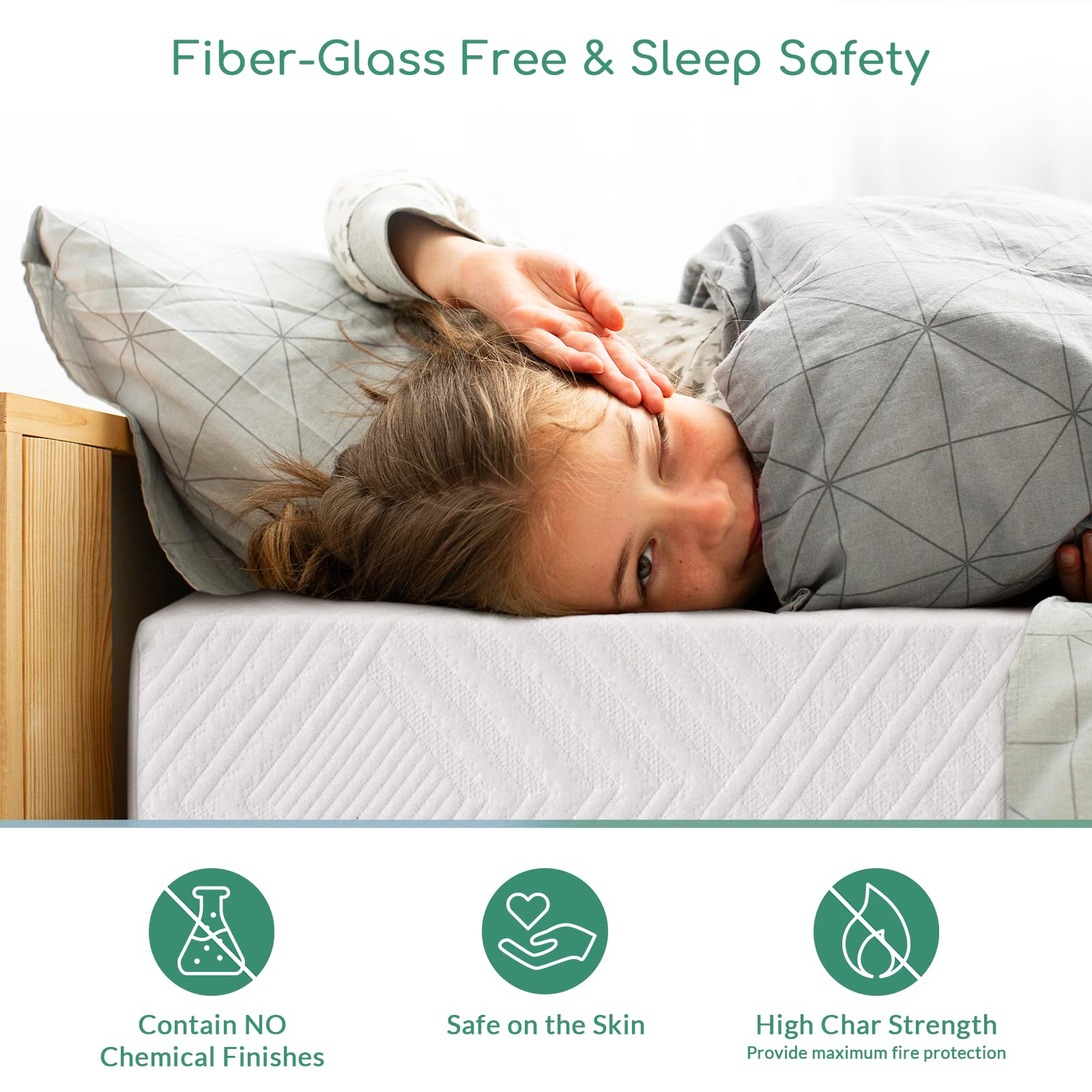 8 Inch Twin Memory Foam Mattress for Kids - Medium Firm Green Tea Gel Infused, CertiPUR-US Certified, Low Profile for Bunk Beds, Made in USA (White) | Perfect for Kids' Bedrooms, Sleepovers & Dorm Rooms