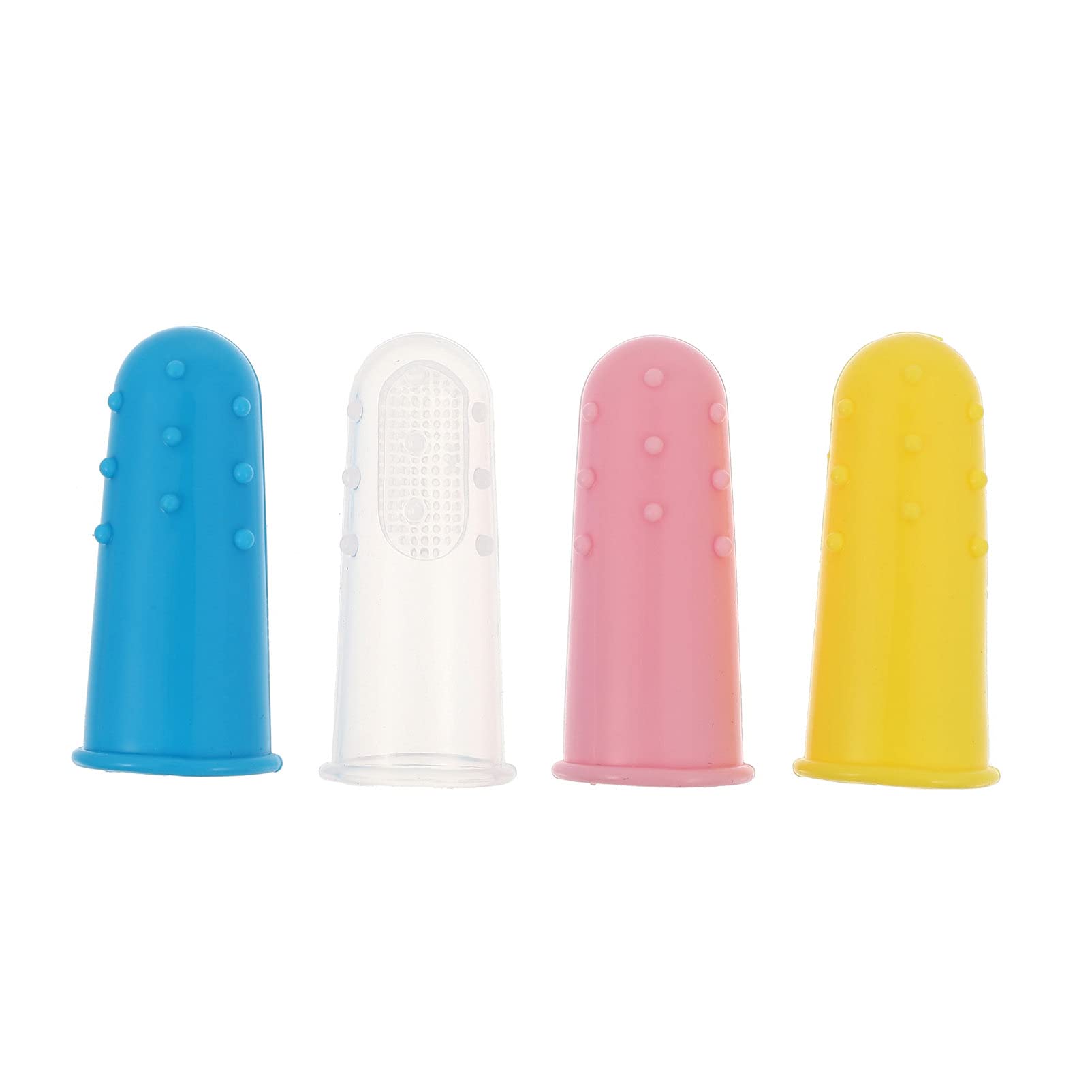 Tomaibaby 4pcs Silicone Finger Toothbrush for Babies - Gentle Infant Tooth Cleaner & Oral Massager - Newborn Teething Toys for Early Dental Care (Perfect for Home, Travel & Daycare Use)